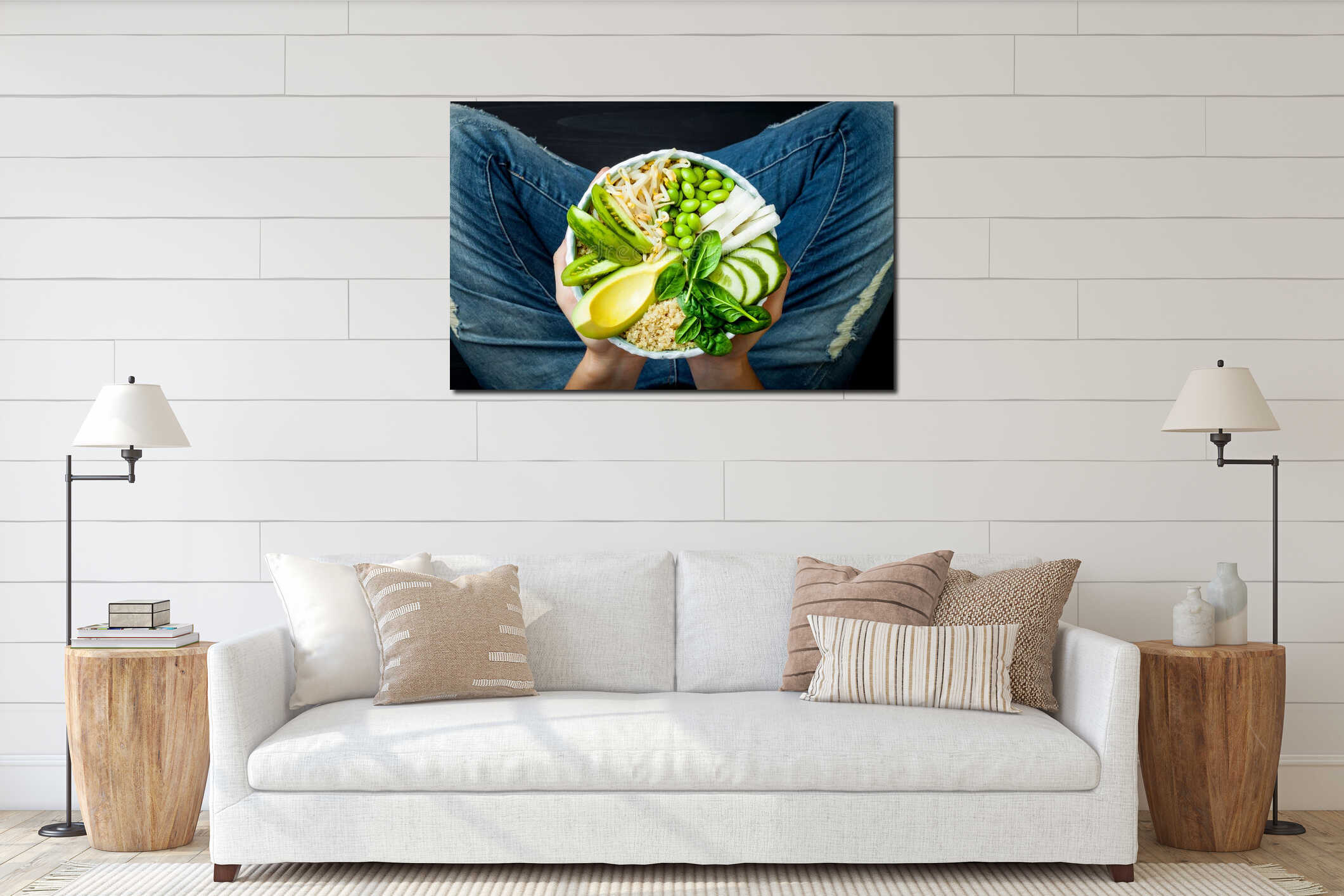 Canvas hanging interior mockup