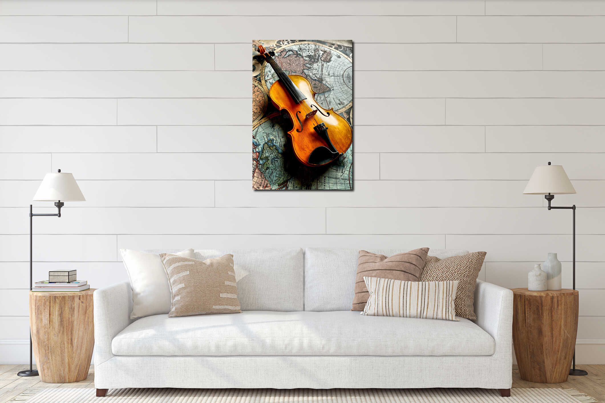Canvas hanging interior mockup