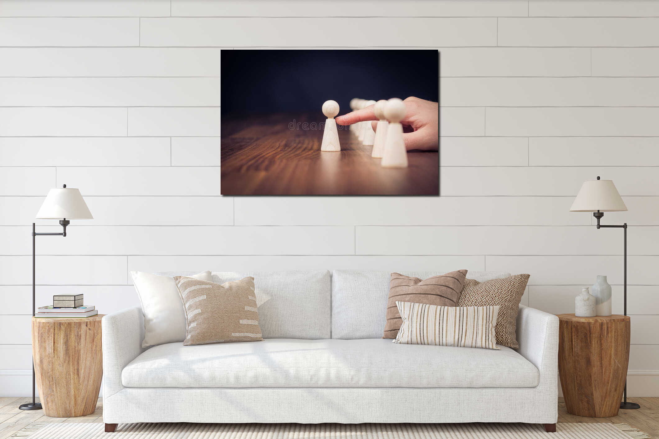 Canvas hanging interior mockup