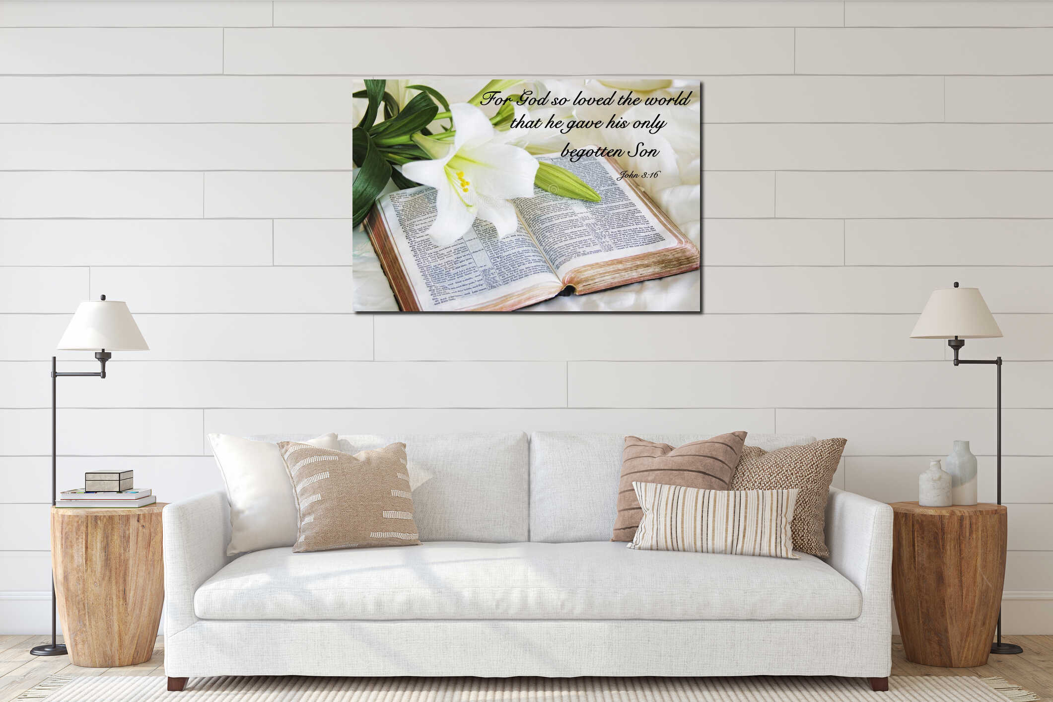 Canvas hanging interior mockup