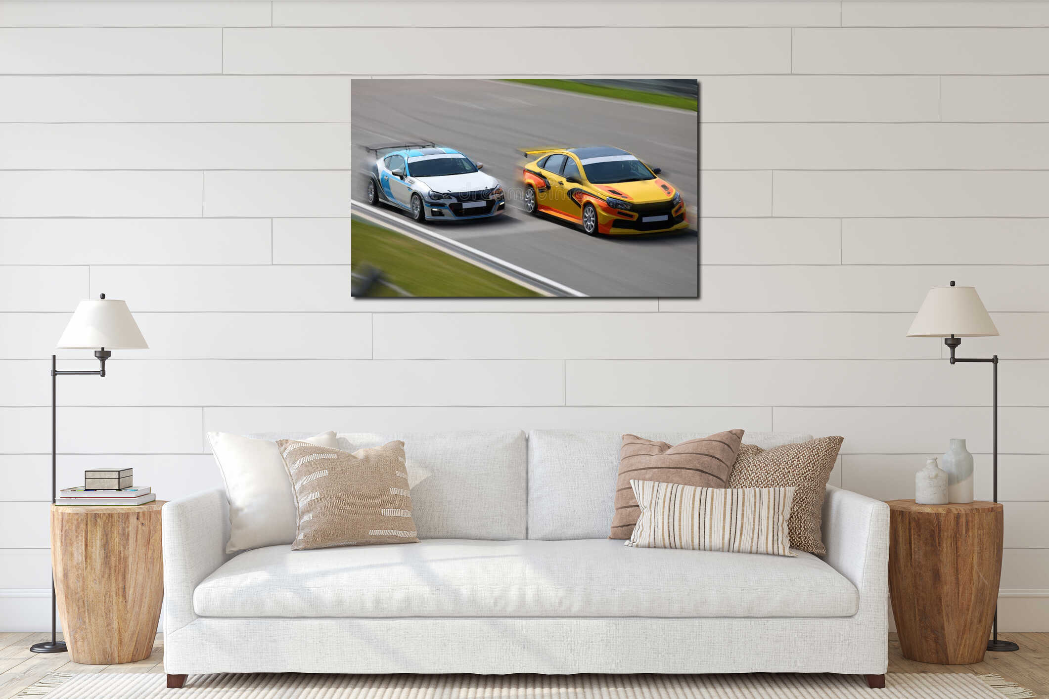 Canvas hanging interior mockup