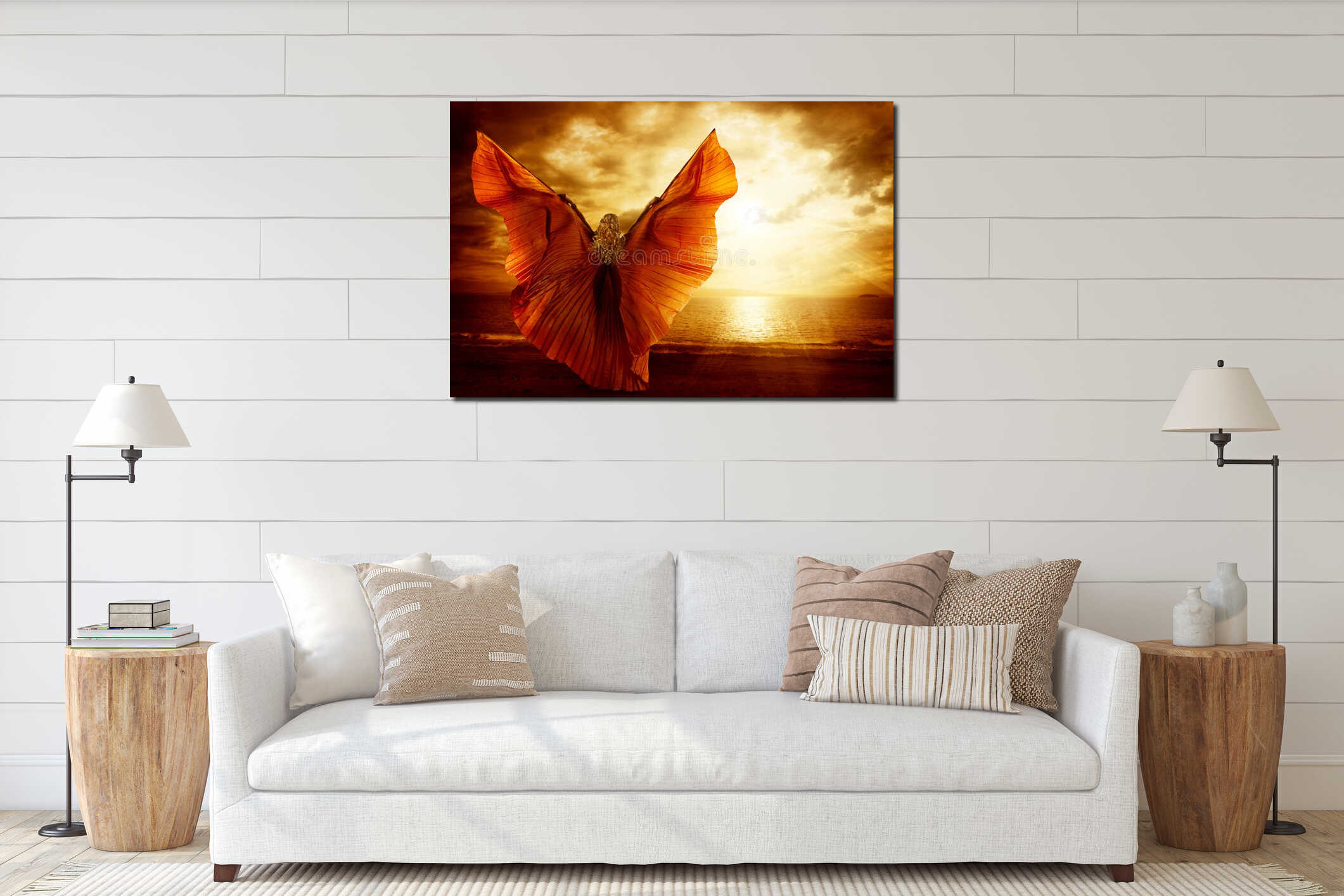 Canvas hanging interior mockup