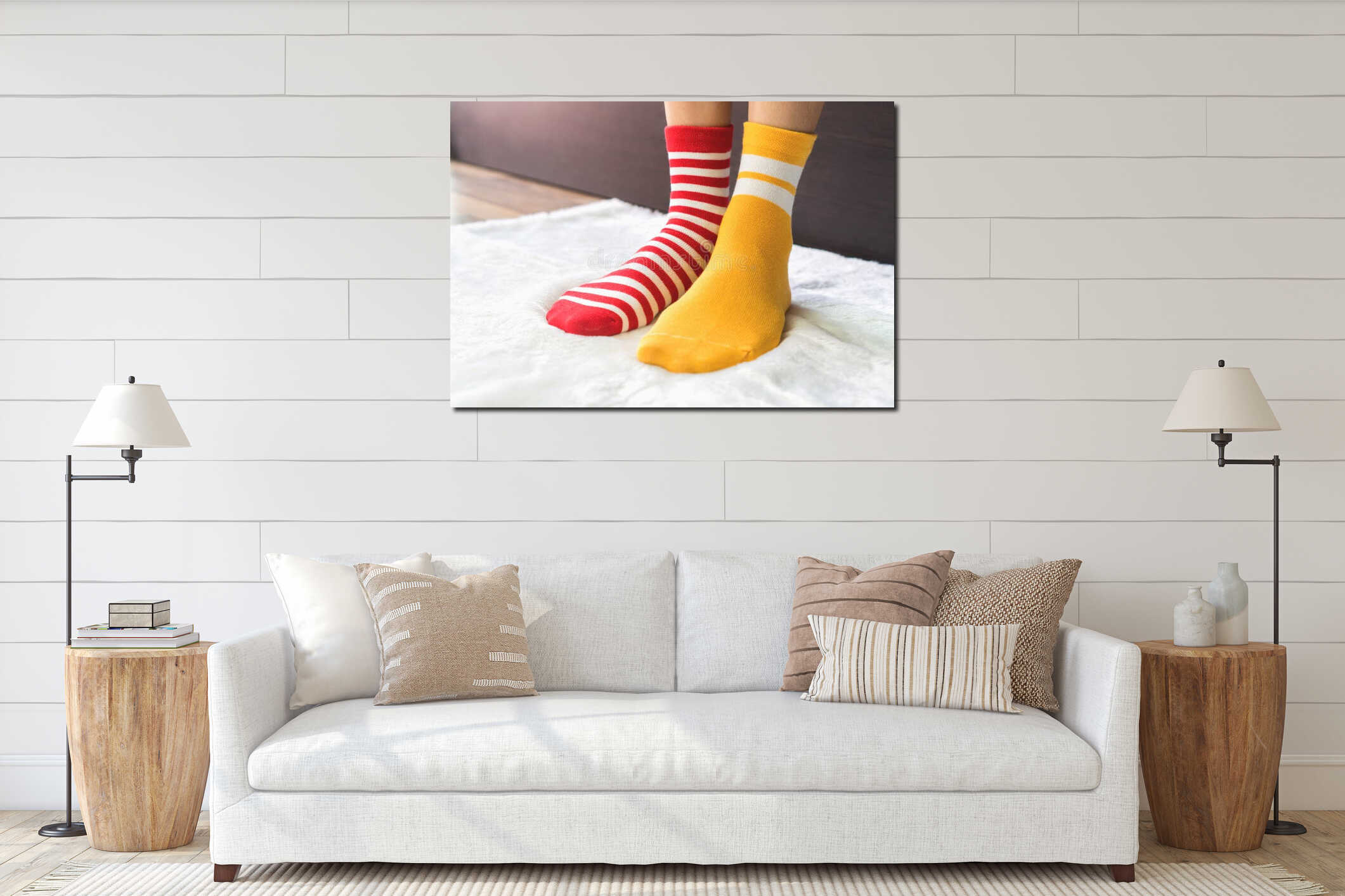 Canvas hanging interior mockup