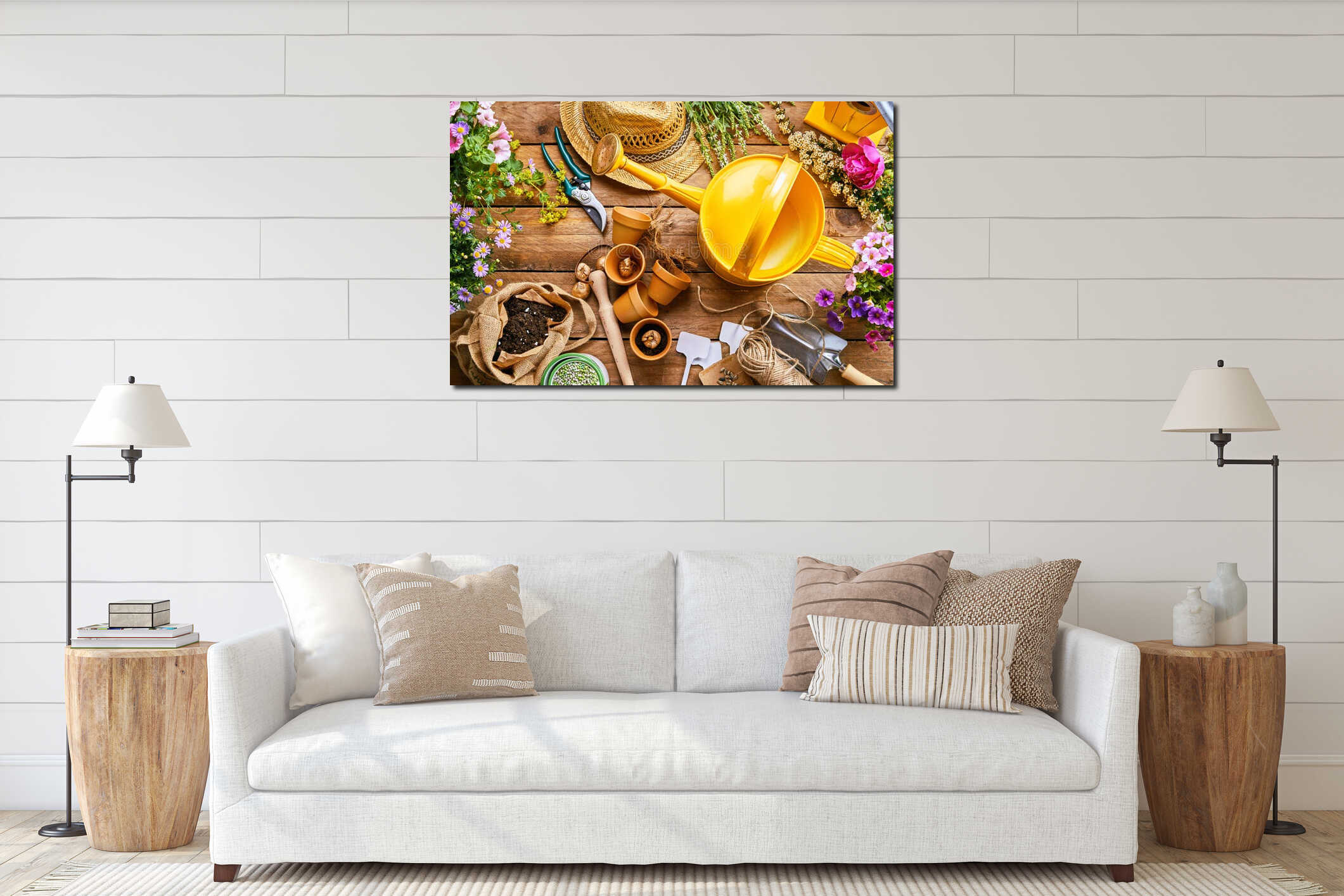 Canvas hanging interior mockup
