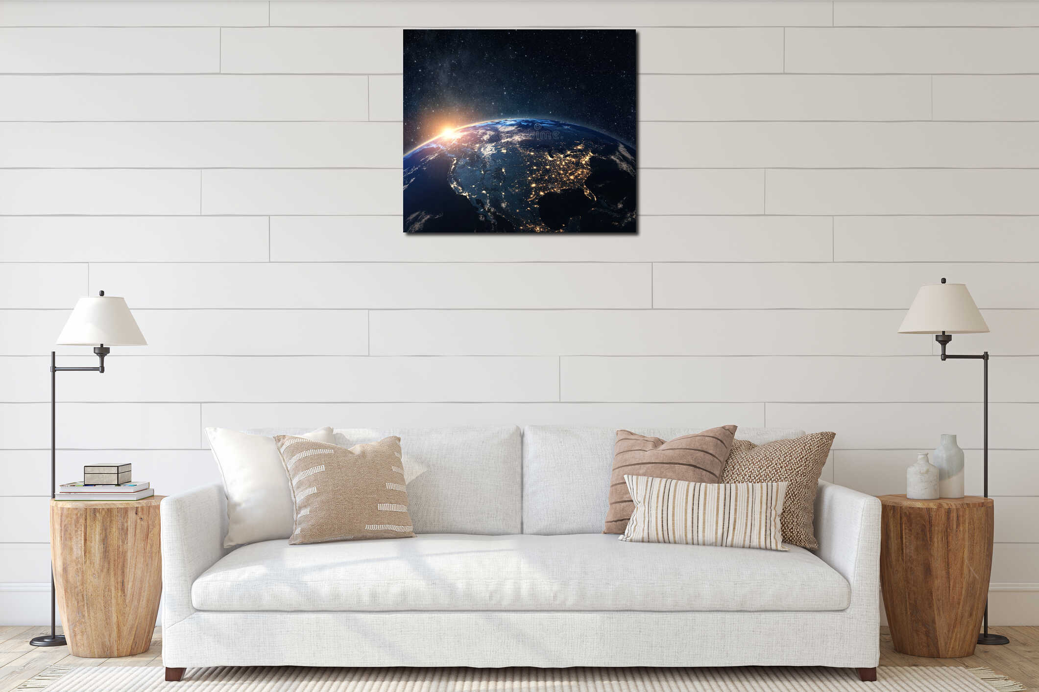 Canvas hanging interior mockup