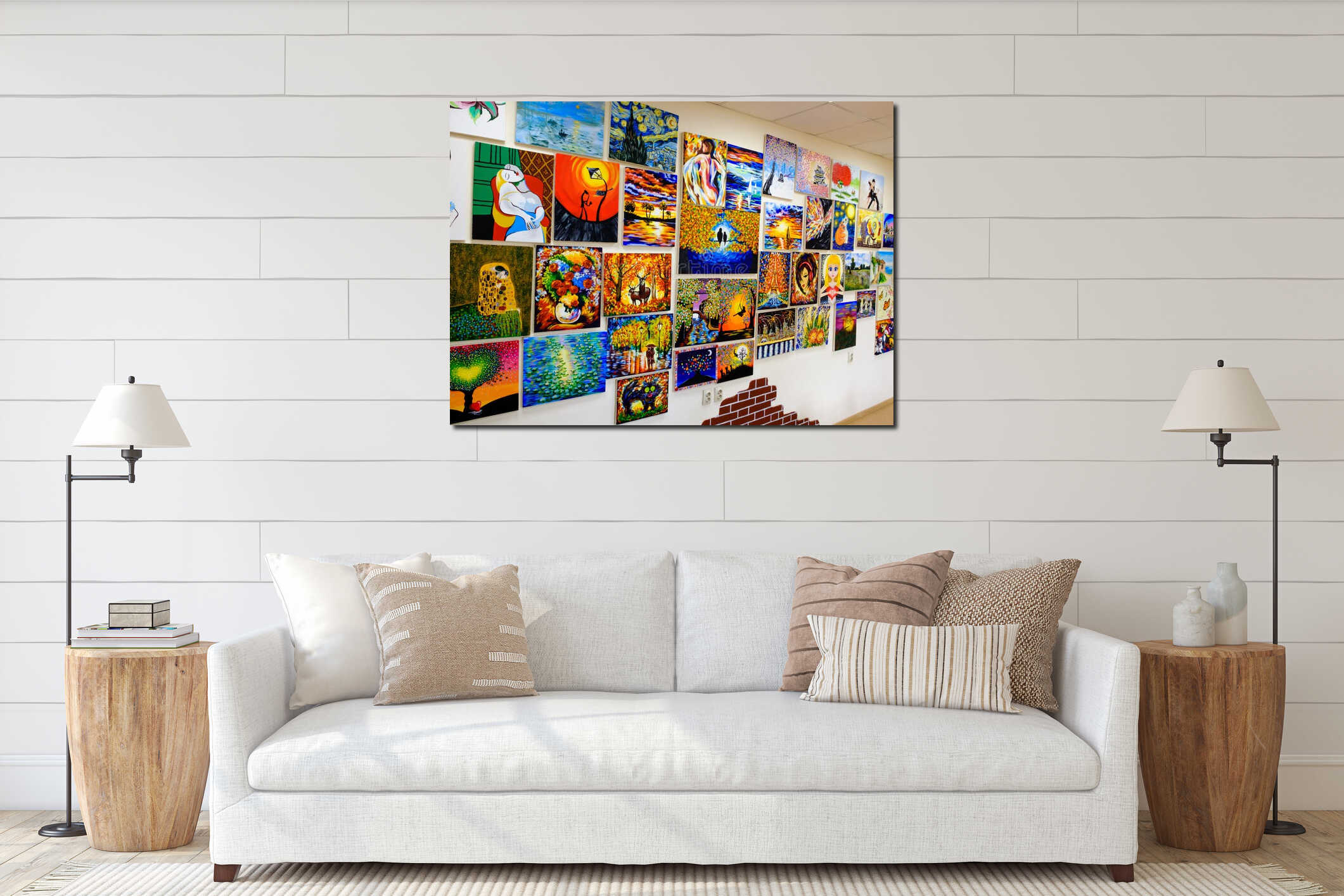 Canvas hanging interior mockup
