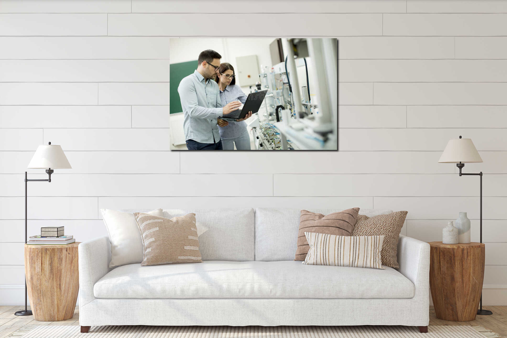Canvas hanging interior mockup