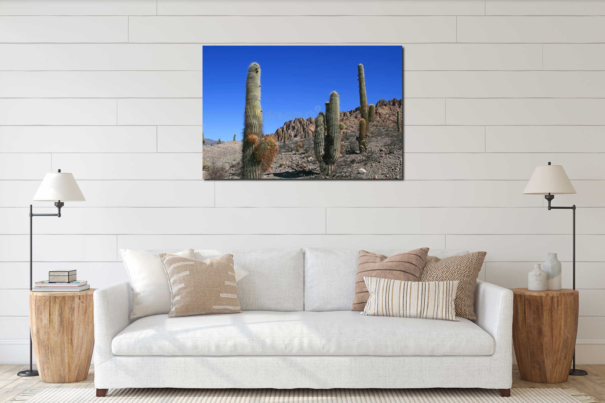 Canvas hanging interior mockup