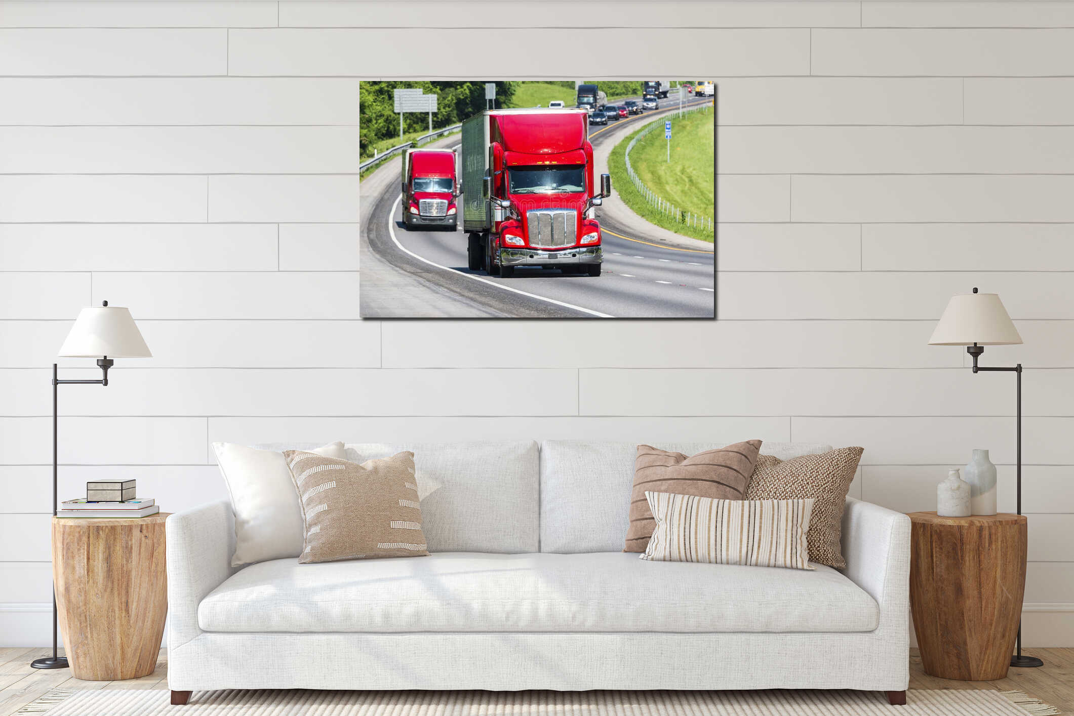 Canvas hanging interior mockup