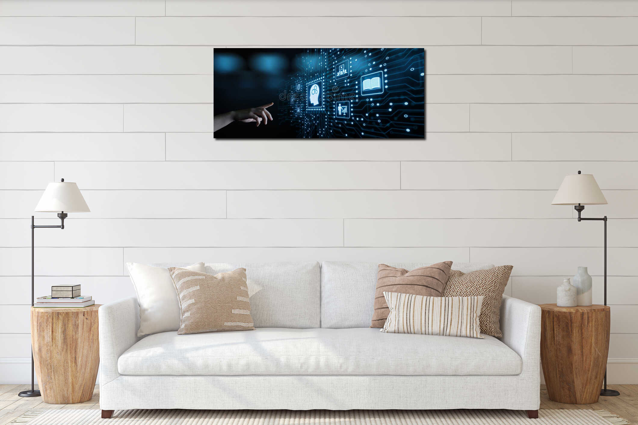 Canvas hanging interior mockup