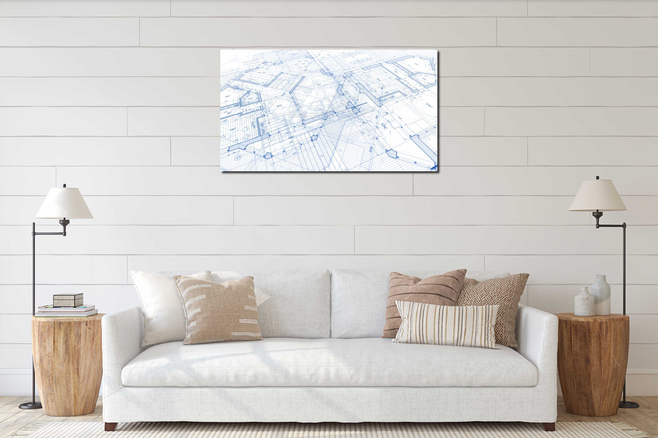 Canvas hanging interior mockup