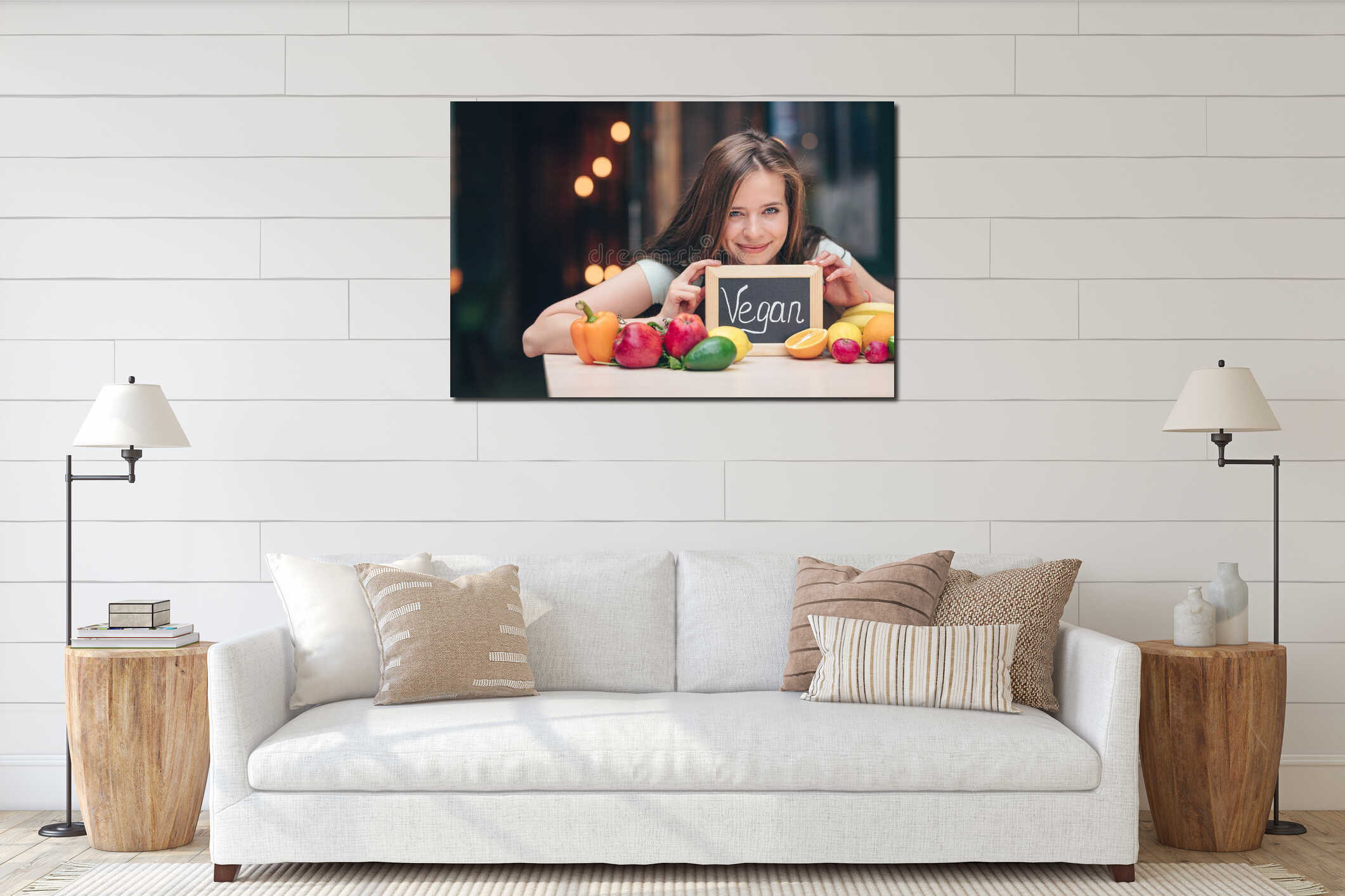 Canvas hanging interior mockup