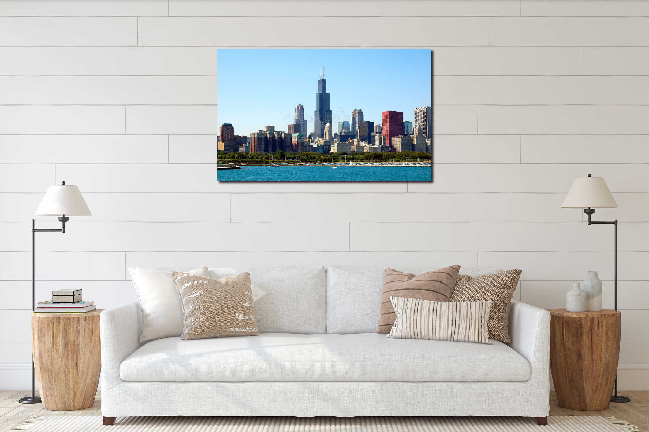 Canvas hanging interior mockup