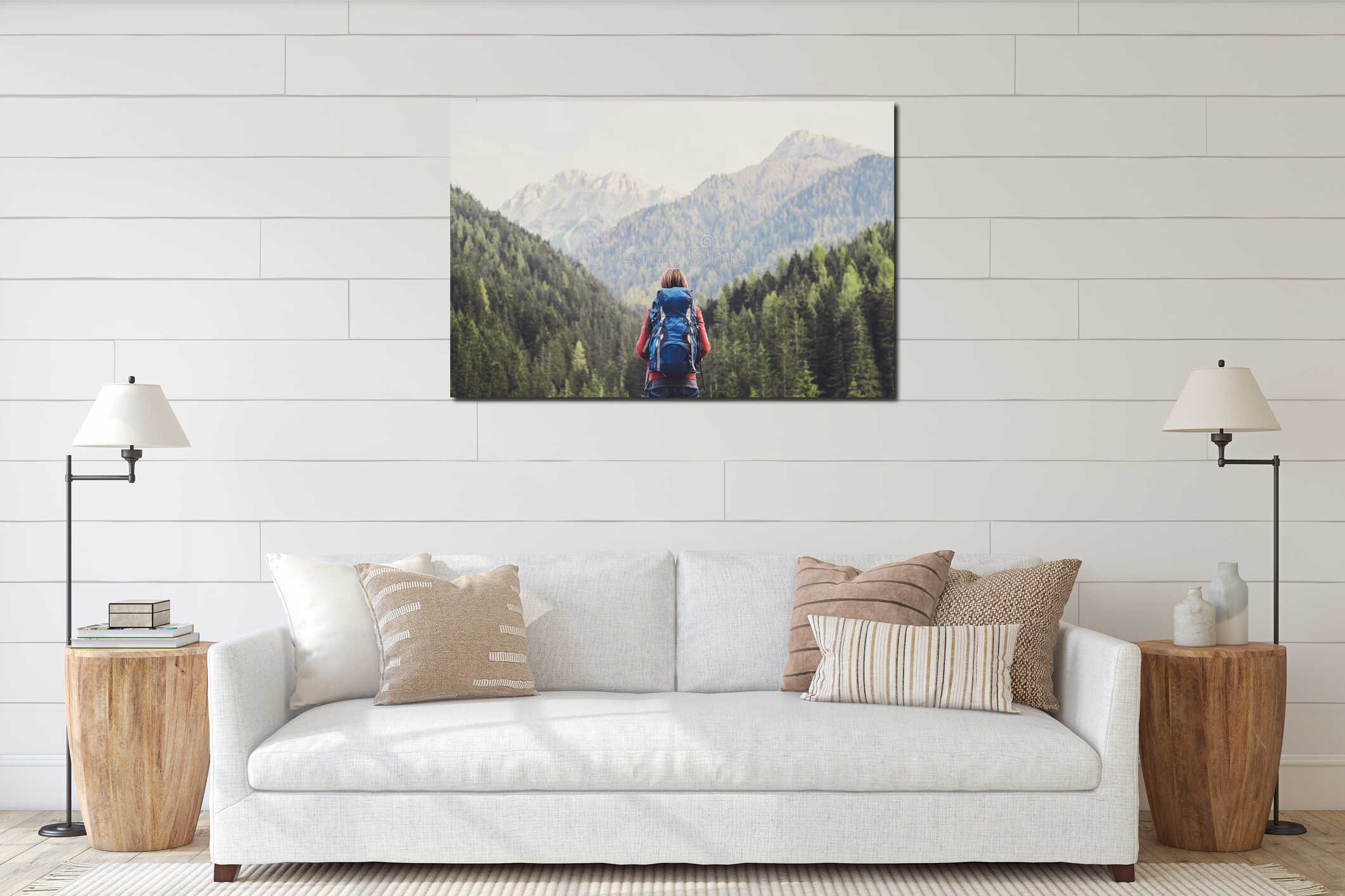 Canvas hanging interior mockup