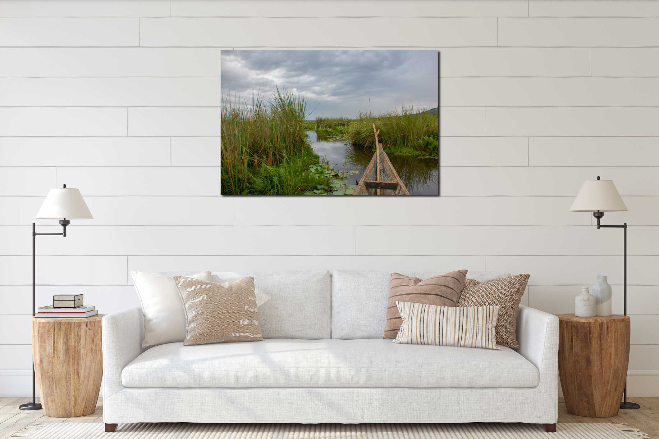 Canvas hanging interior mockup