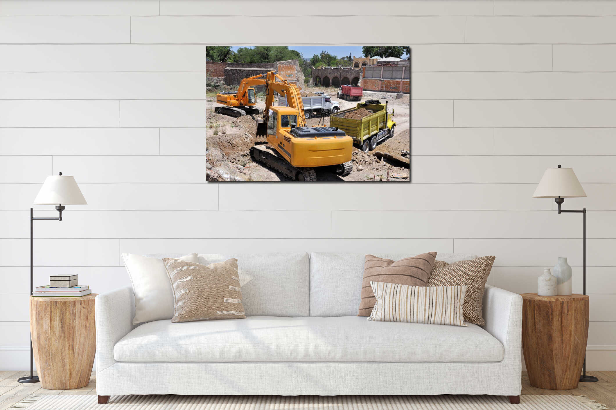 Canvas hanging interior mockup