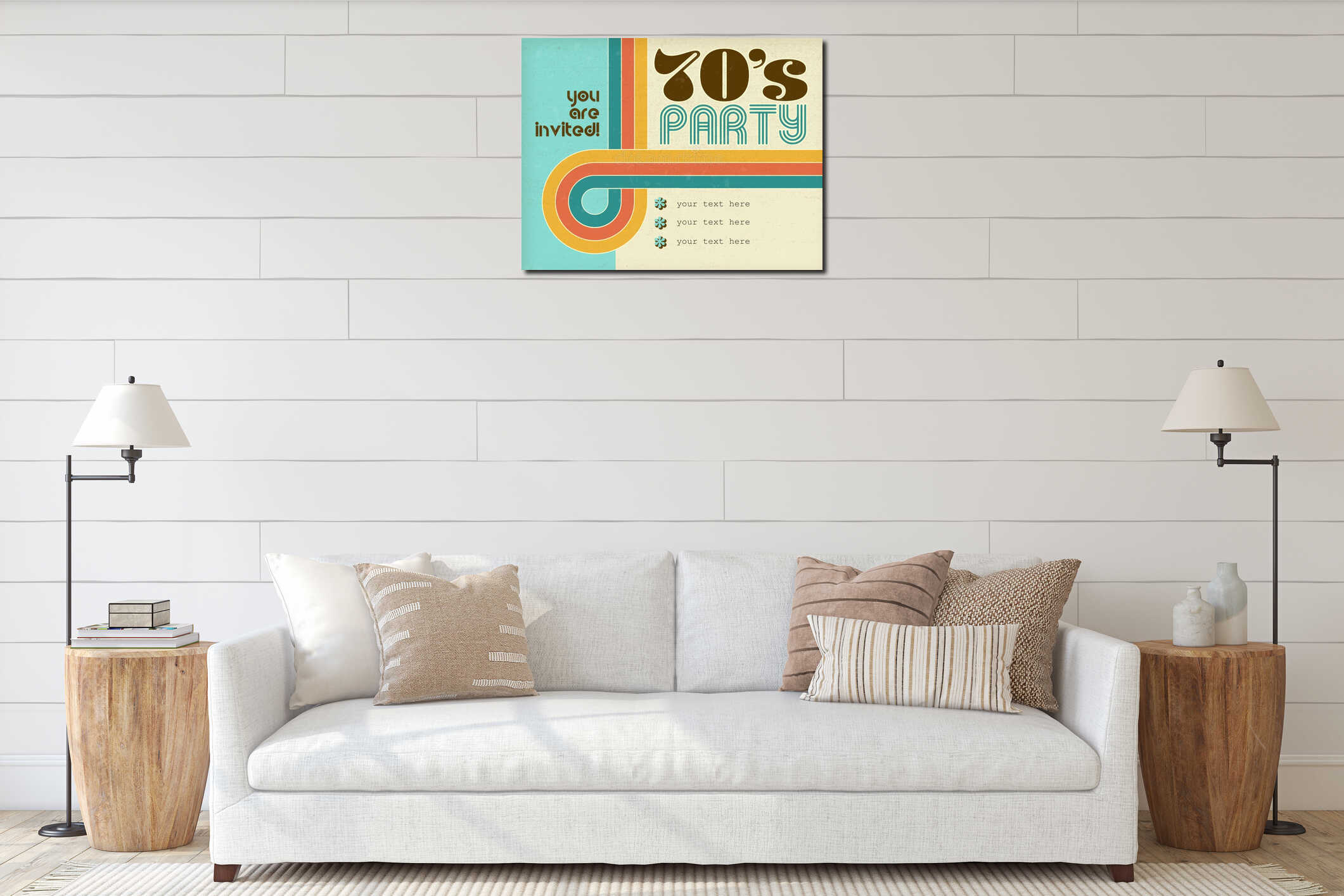 Canvas hanging interior mockup