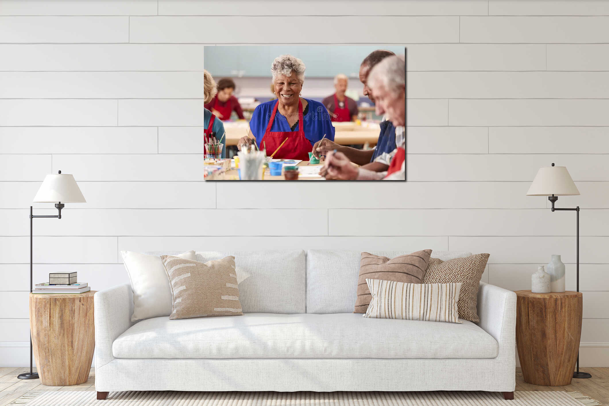 Canvas hanging interior mockup