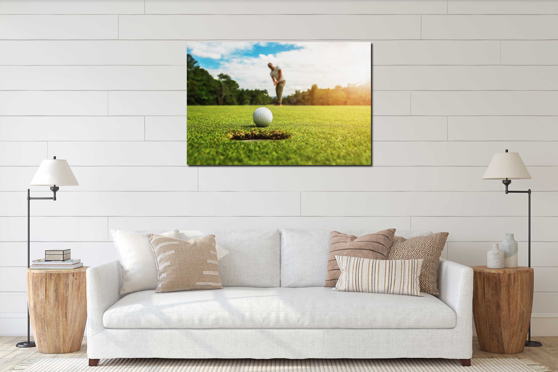 Canvas hanging interior mockup