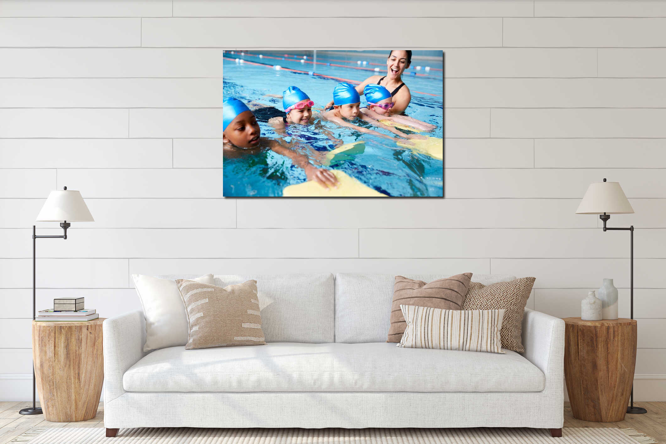 Canvas hanging interior mockup
