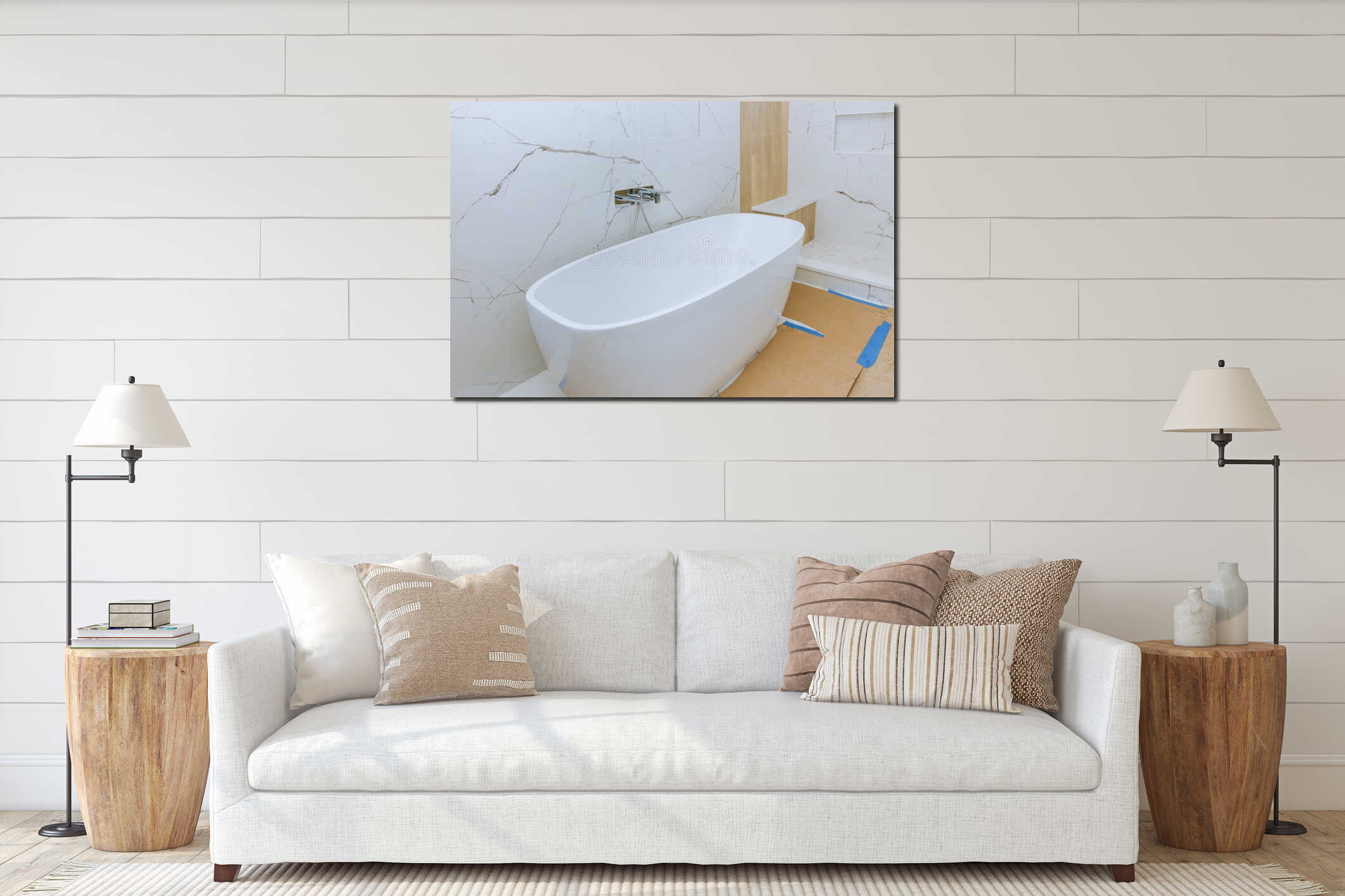 Canvas hanging interior mockup