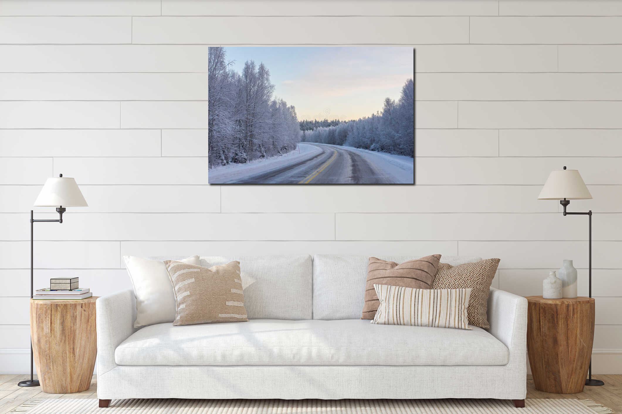 Canvas hanging interior mockup
