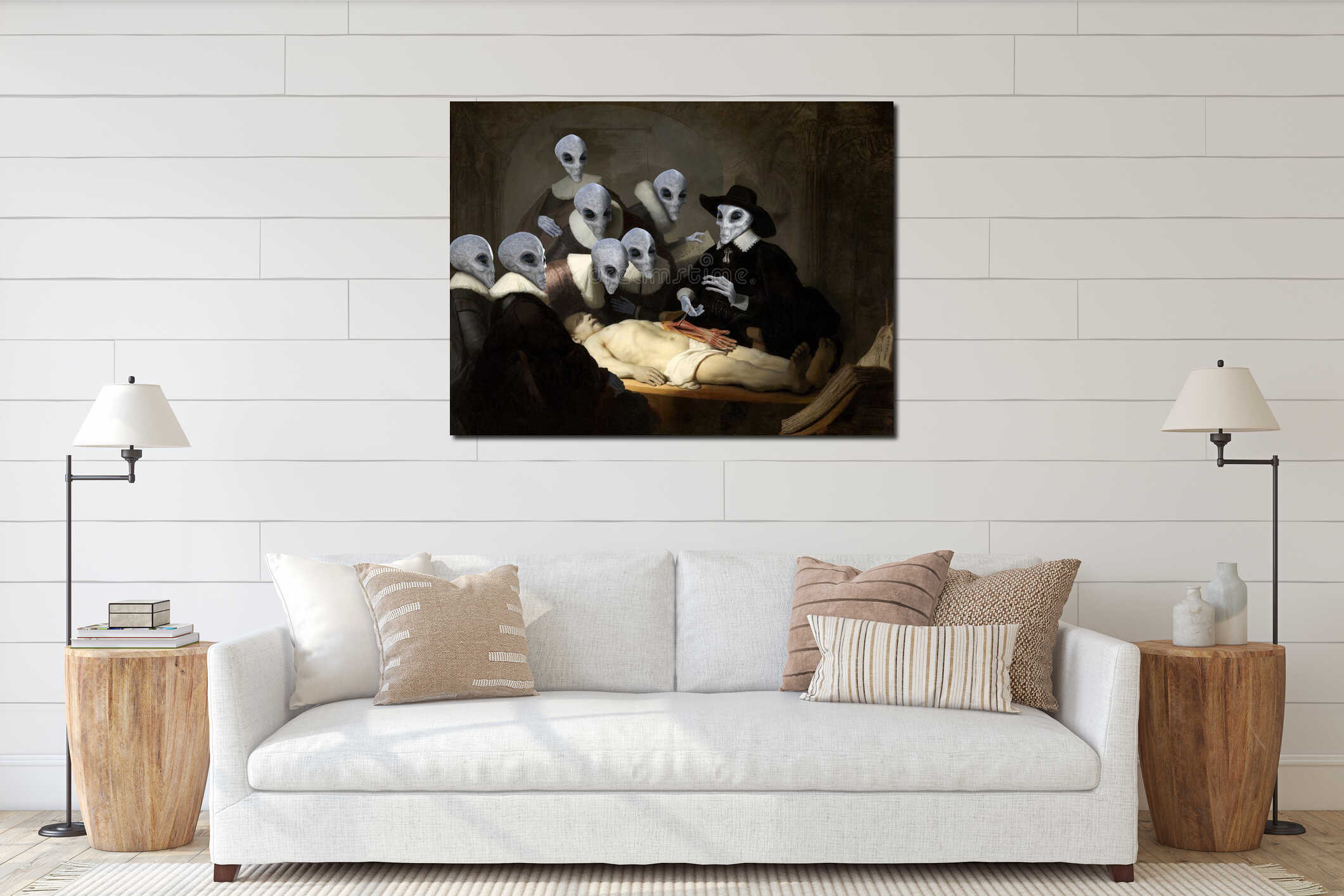 Canvas hanging interior mockup