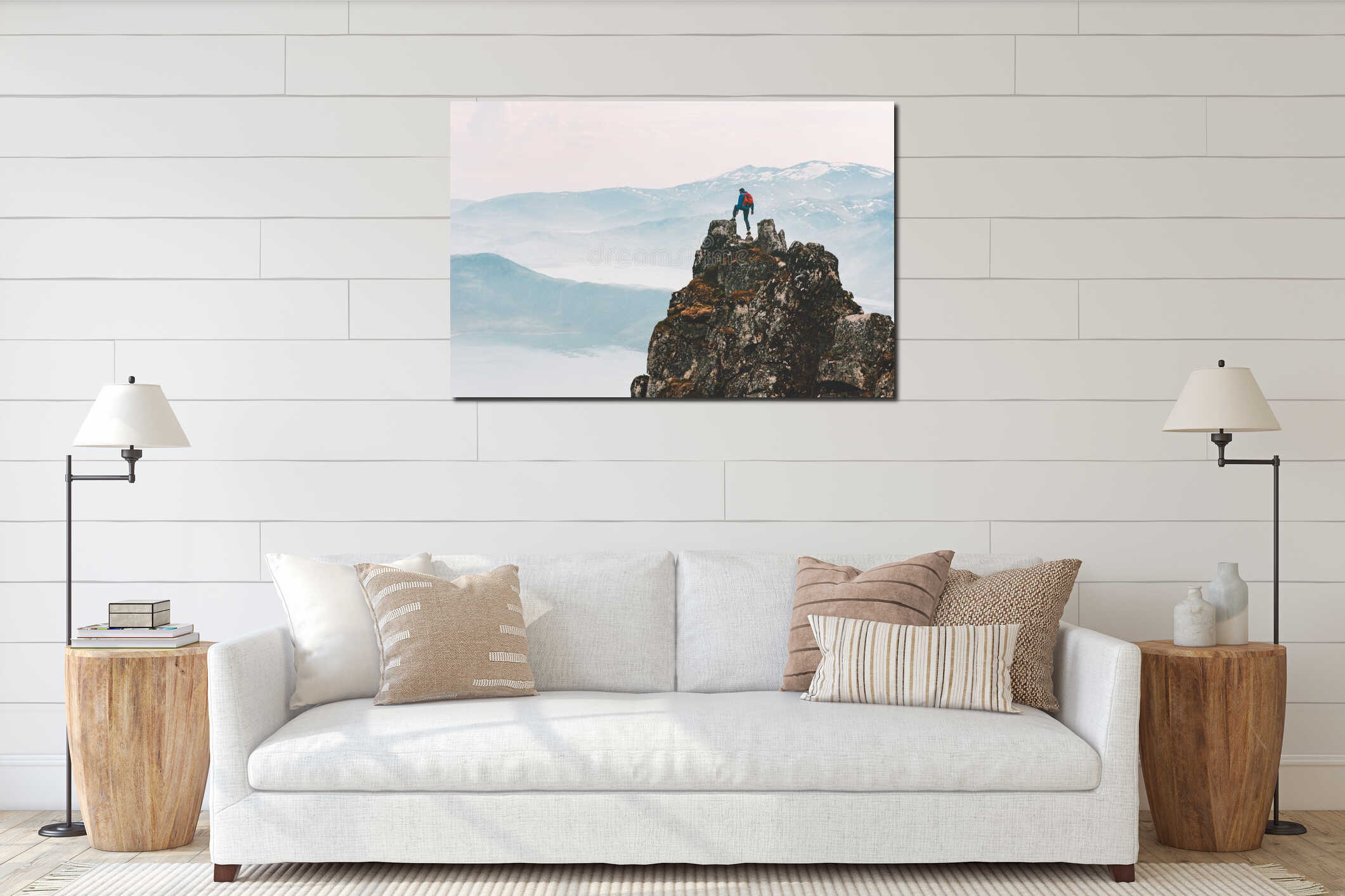 Canvas hanging interior mockup