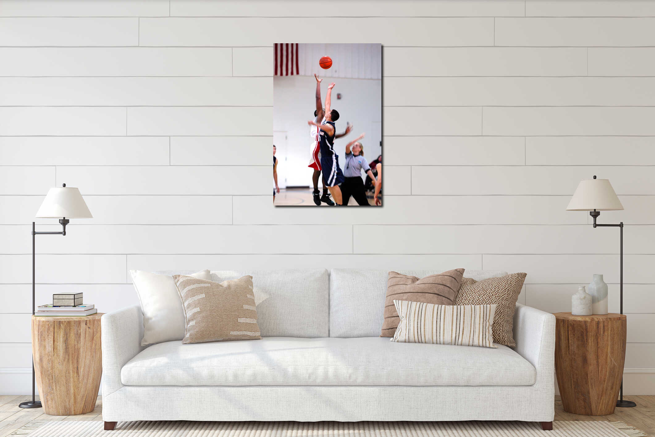 Canvas hanging interior mockup