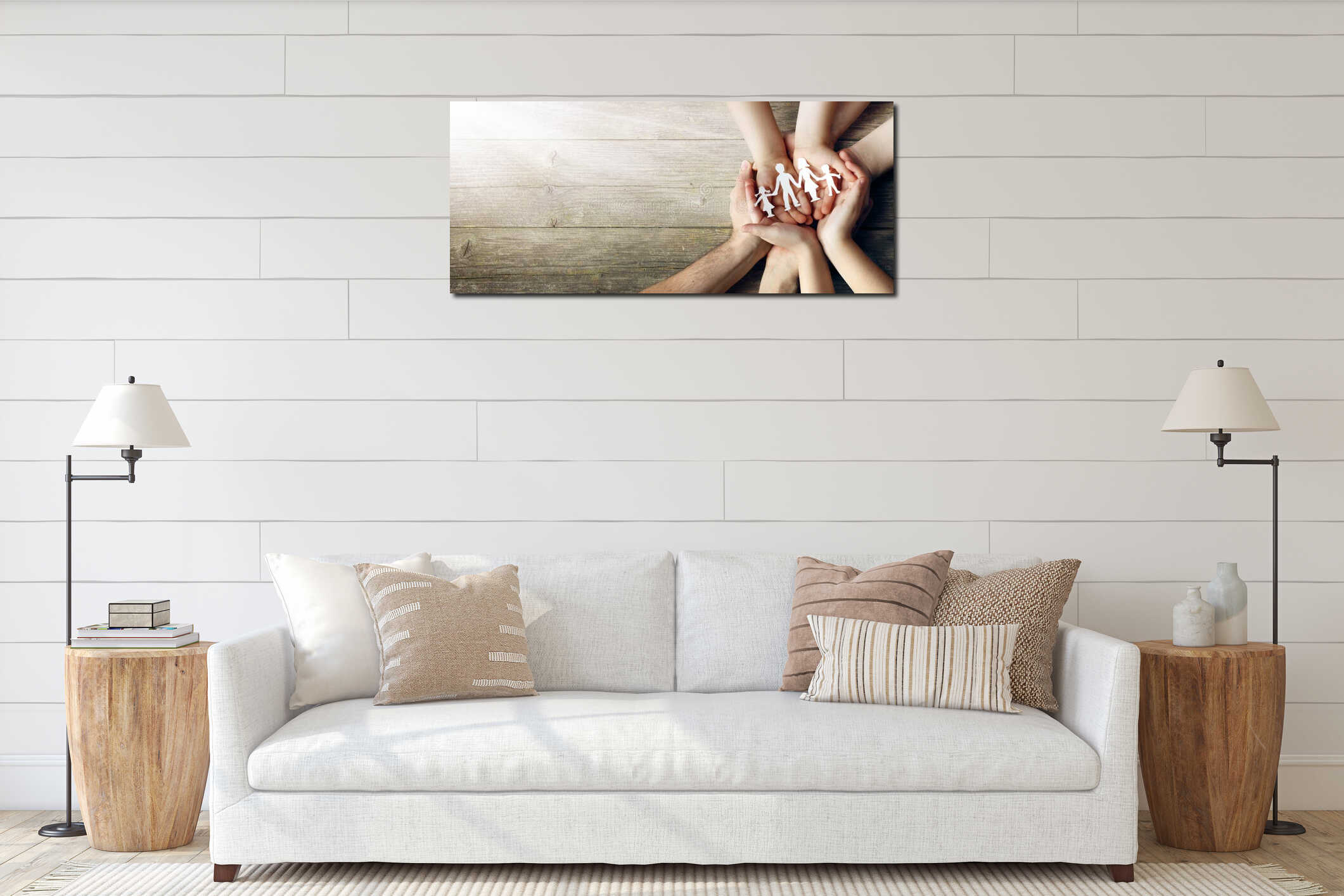 Canvas hanging interior mockup
