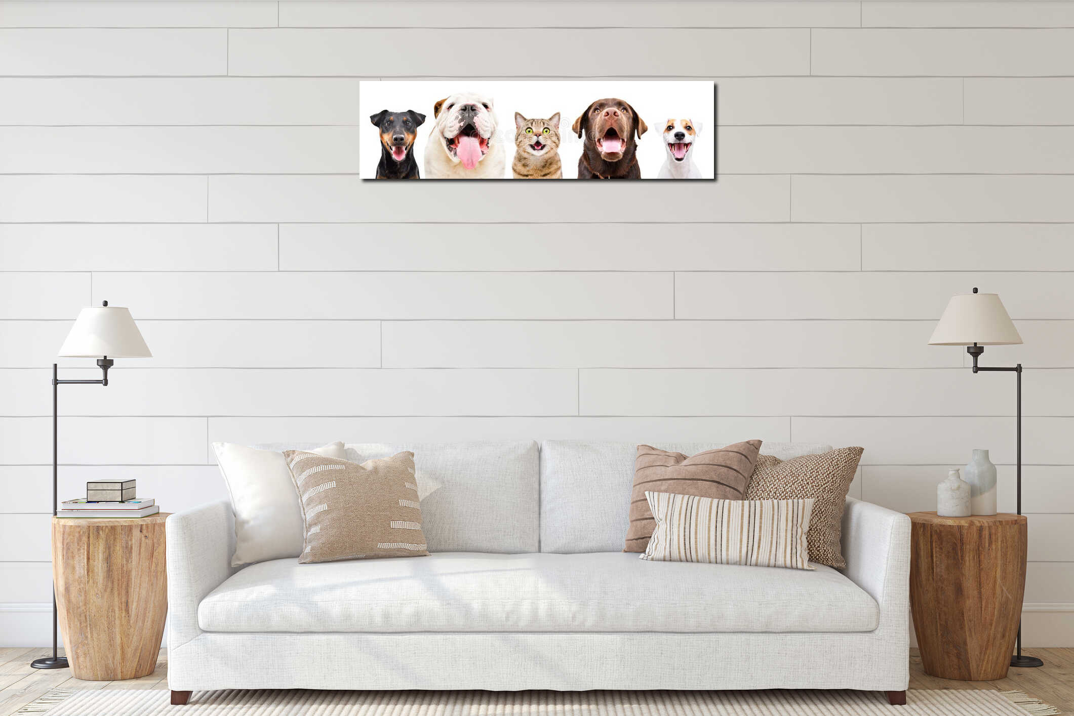 Canvas hanging interior mockup