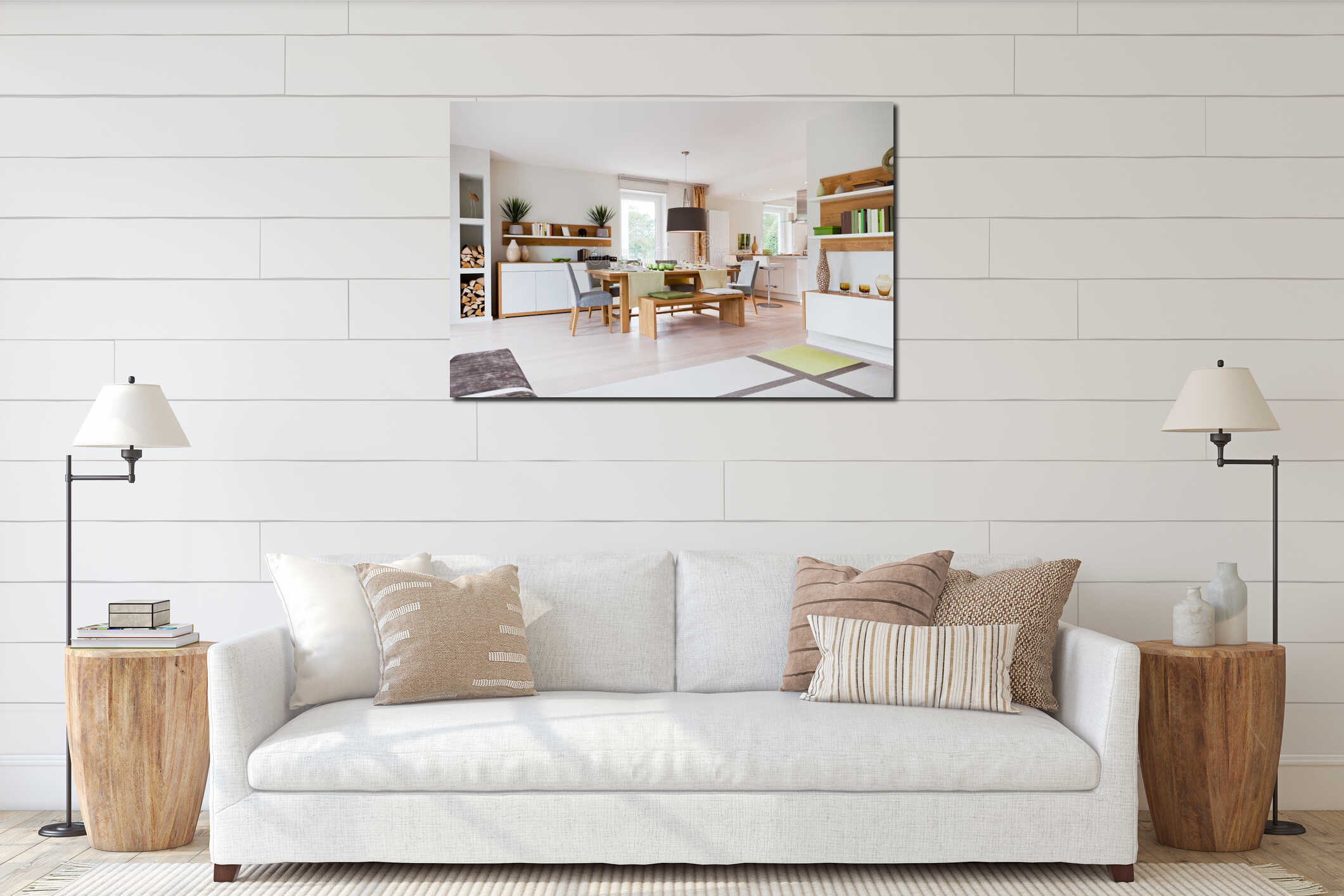 Canvas hanging interior mockup