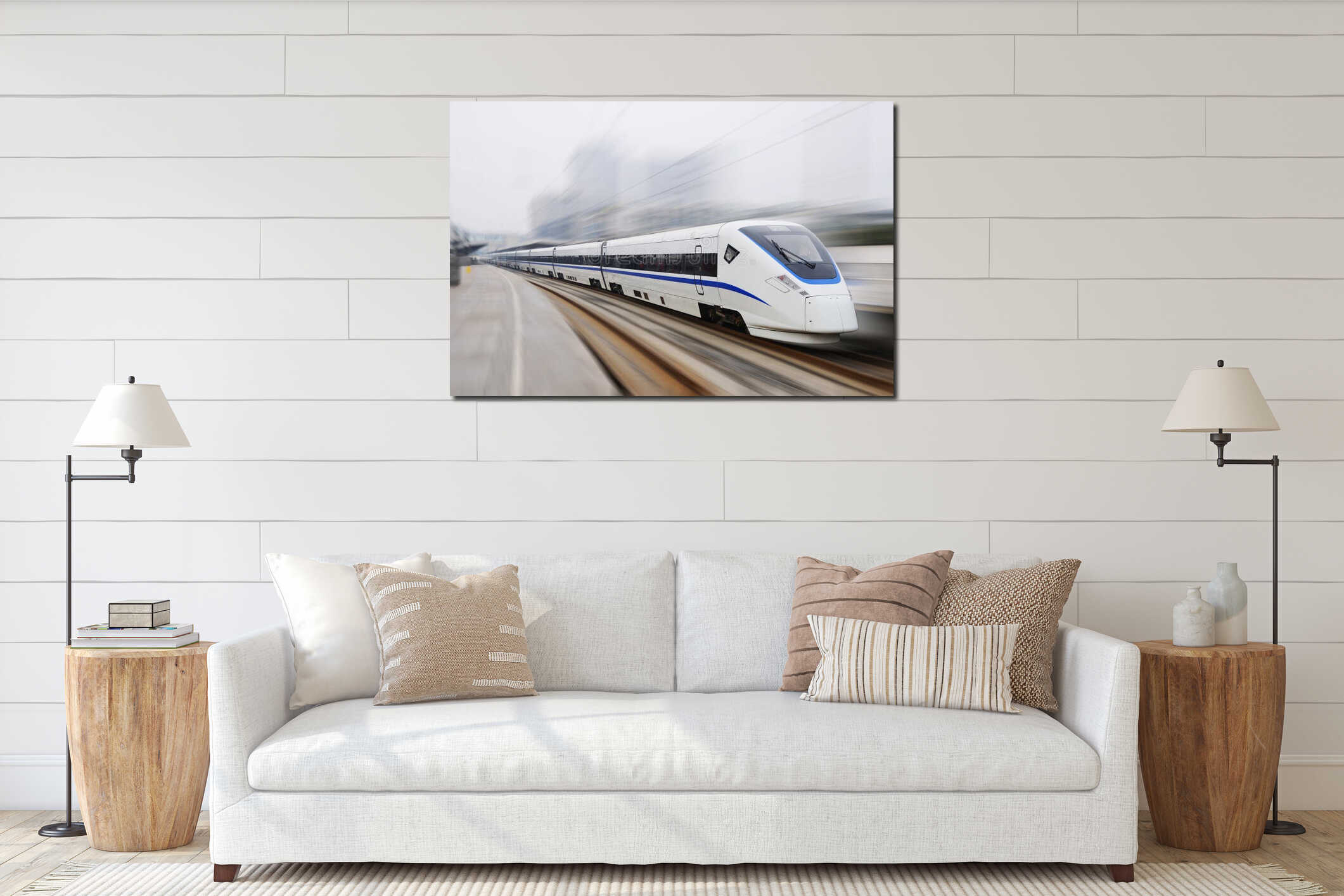 Canvas hanging interior mockup