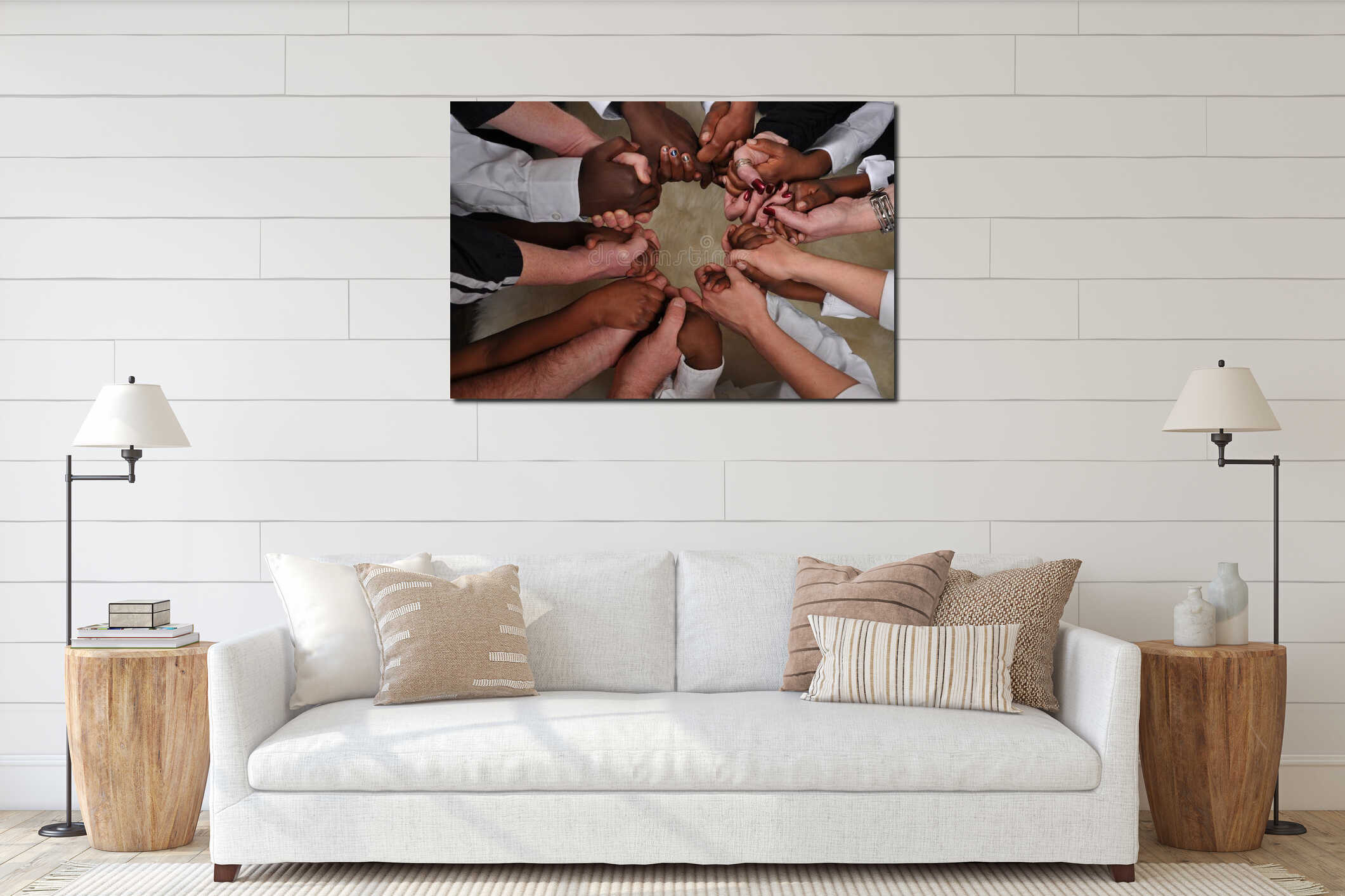 Canvas hanging interior mockup
