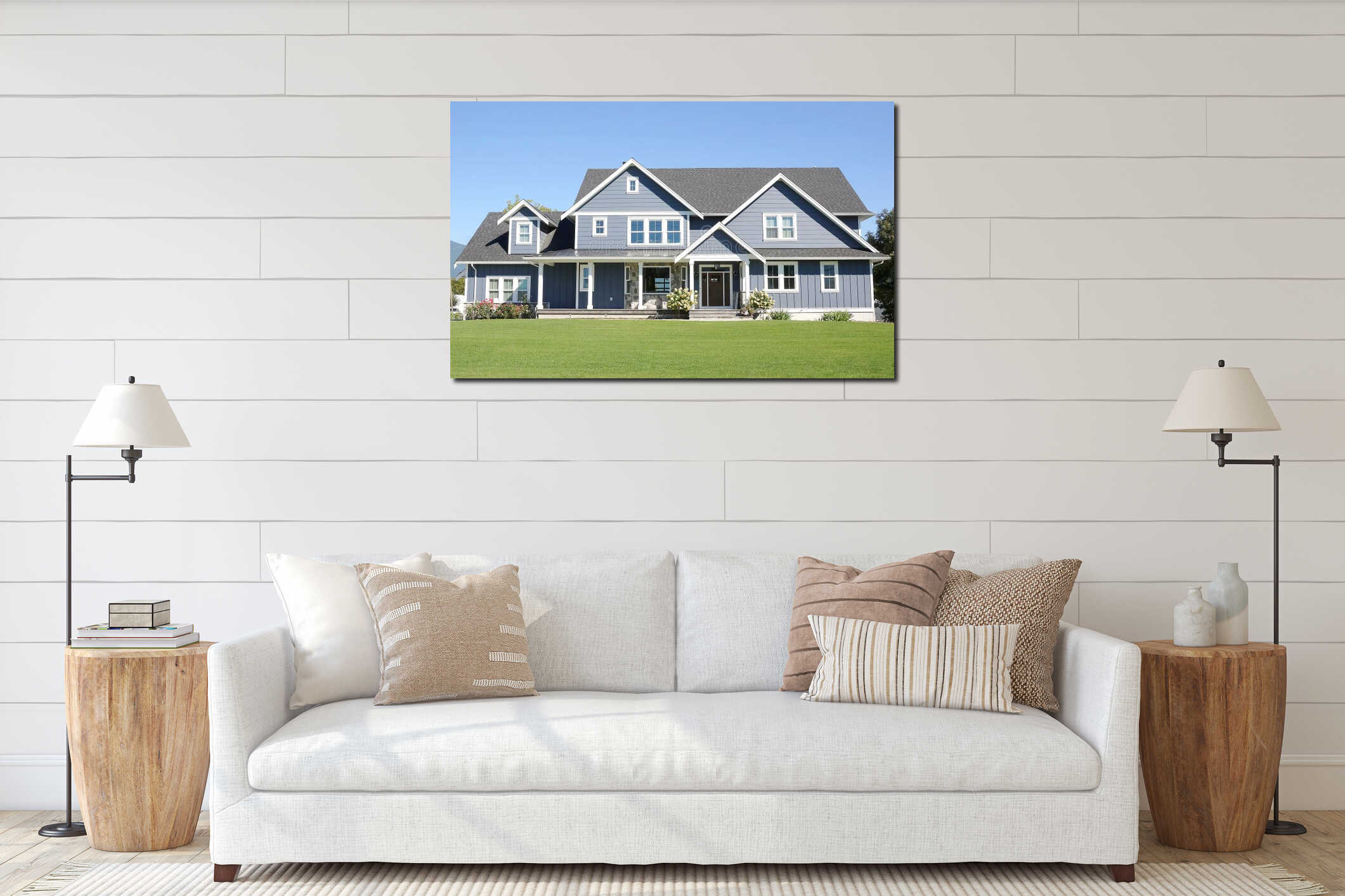 Canvas hanging interior mockup