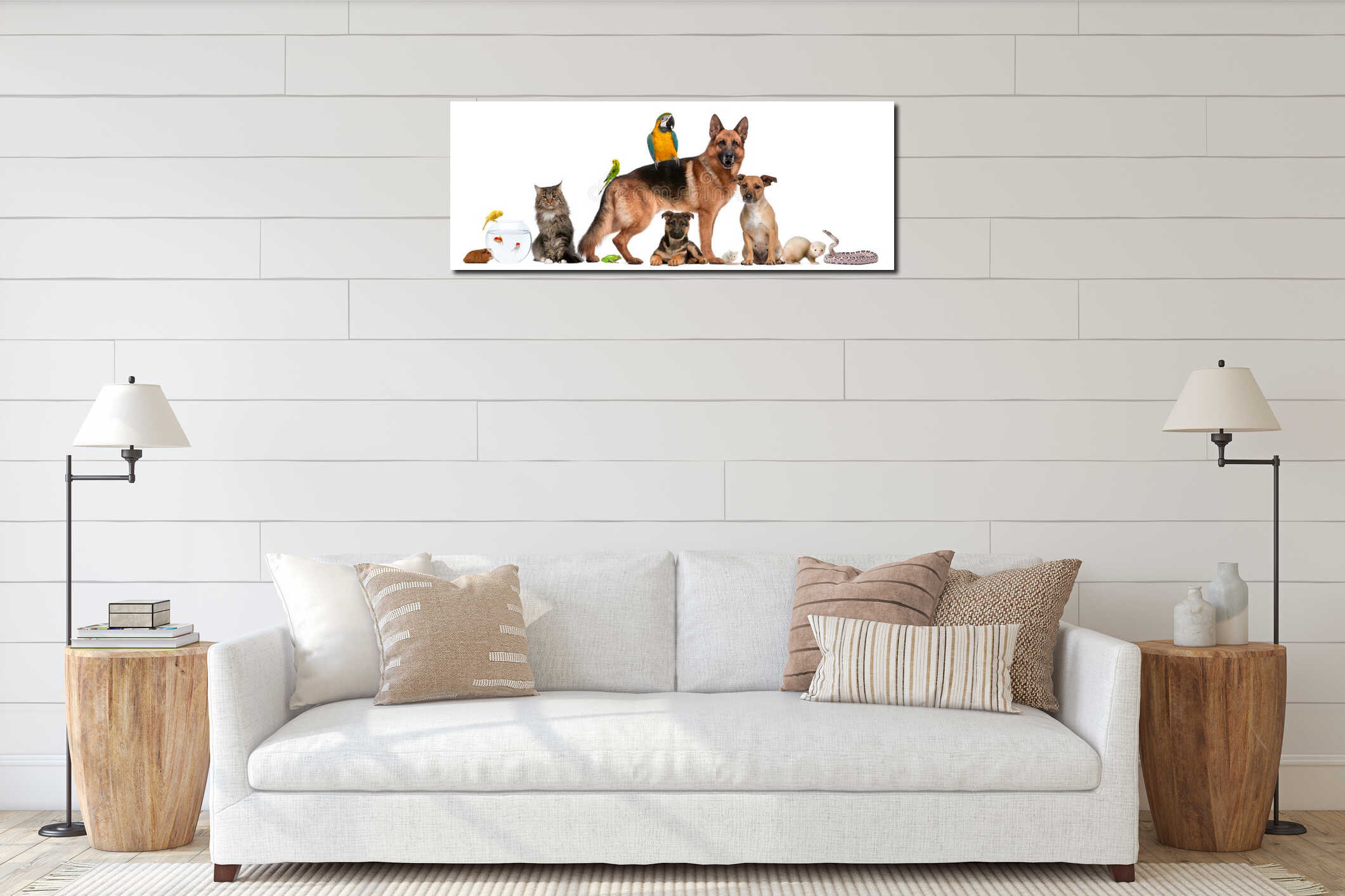 Canvas hanging interior mockup