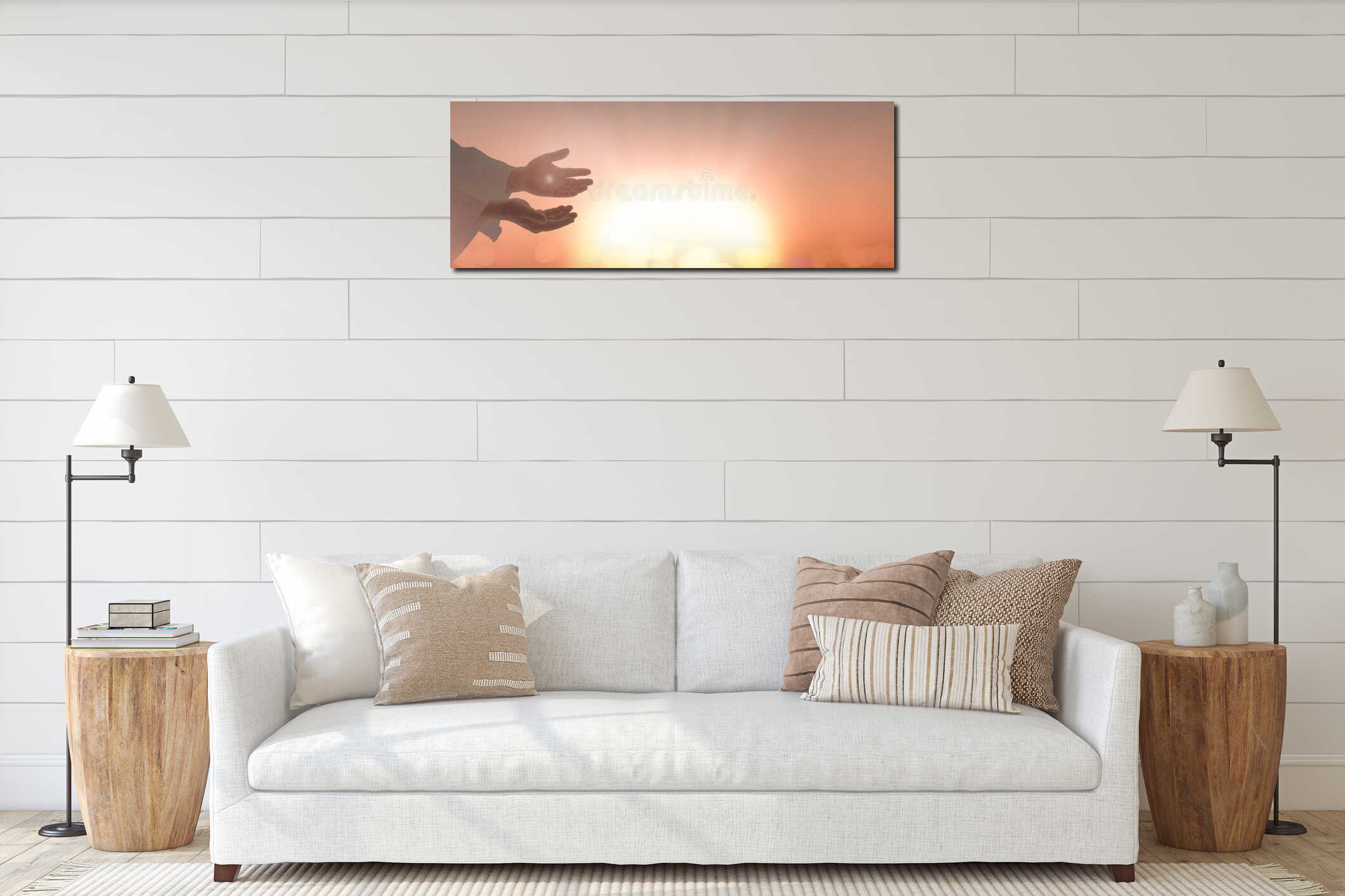 Canvas hanging interior mockup