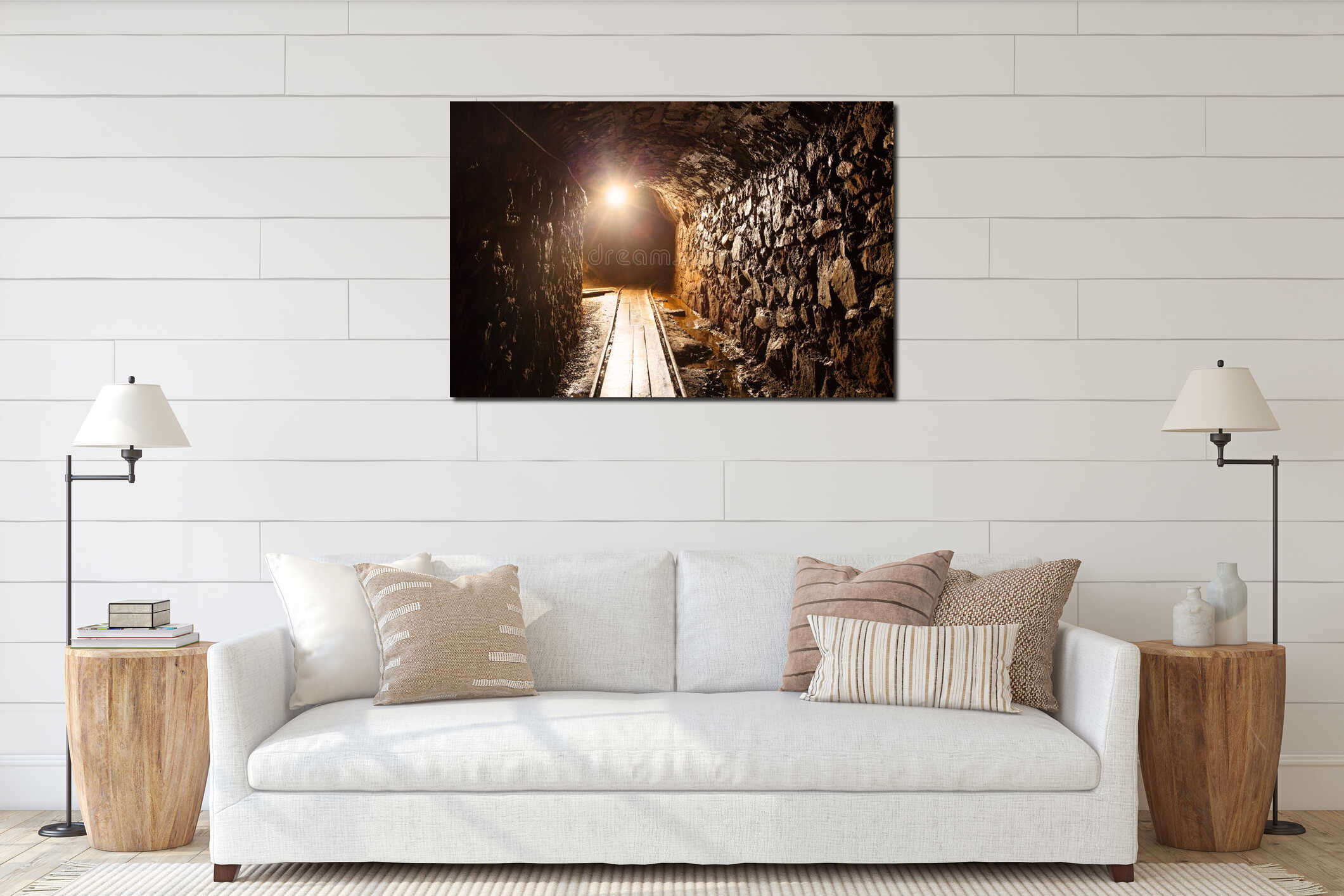 Canvas hanging interior mockup
