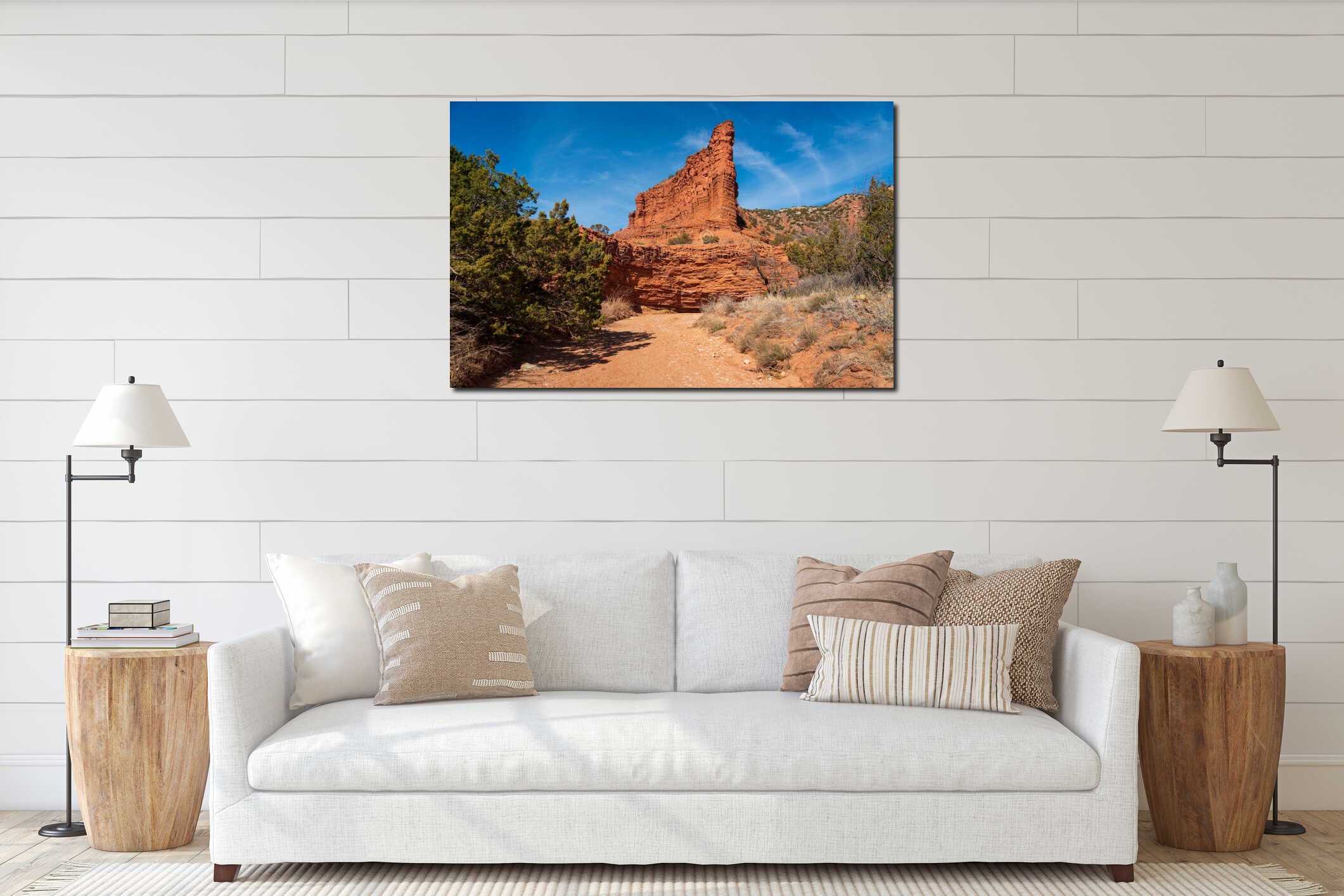 Canvas hanging interior mockup