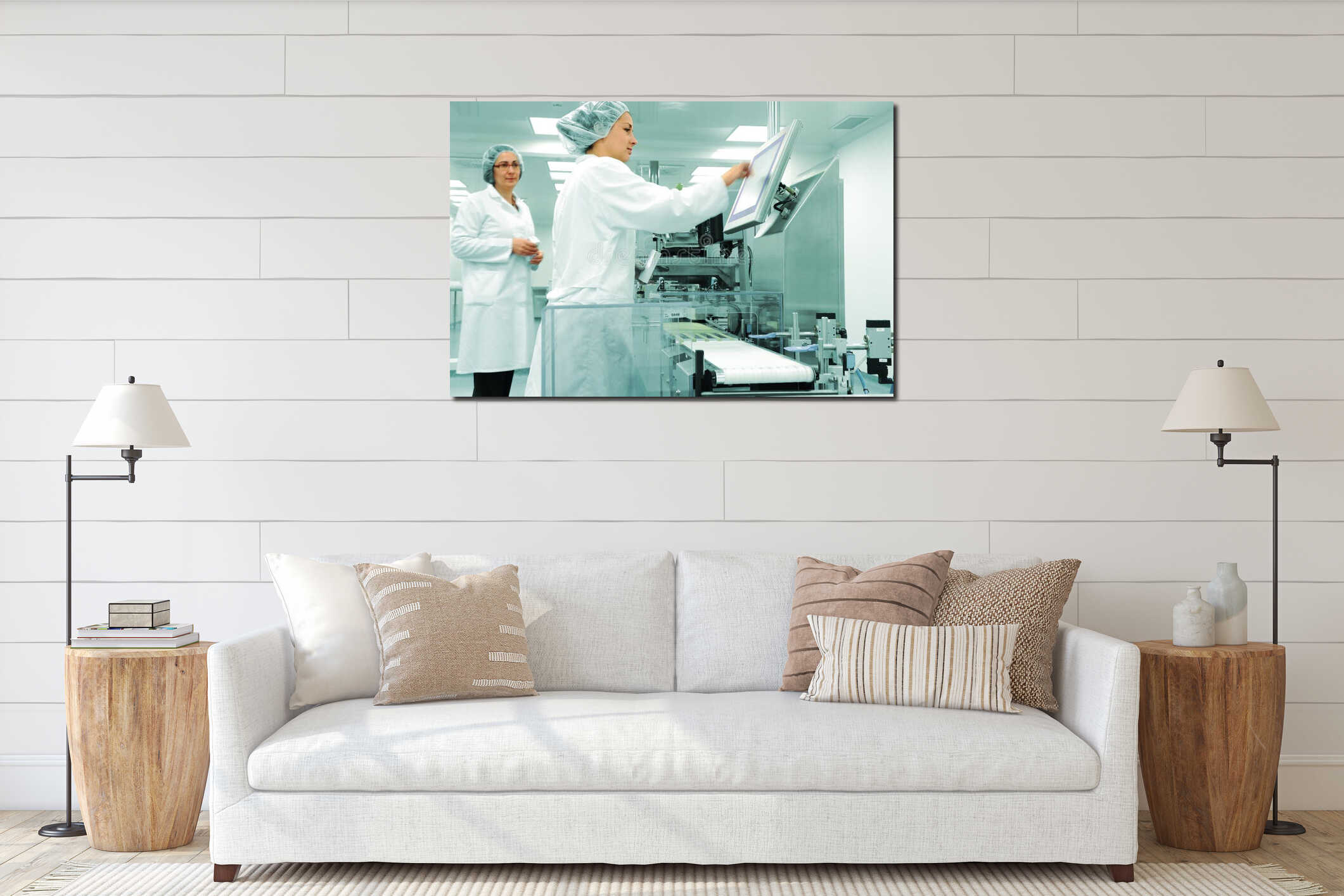 Canvas hanging interior mockup