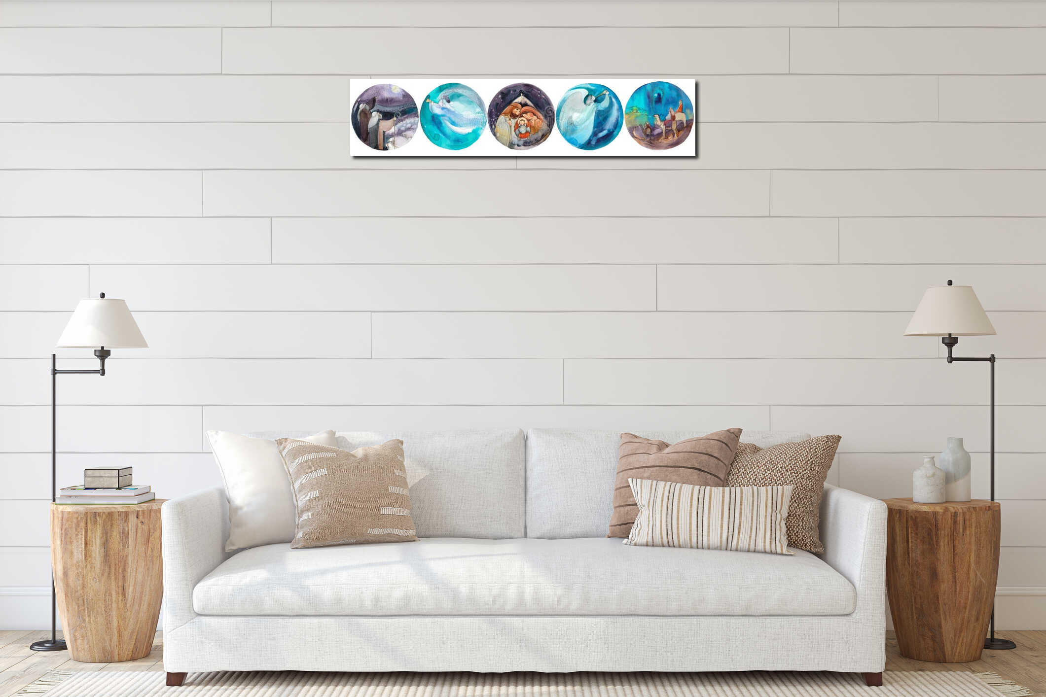 Canvas hanging interior mockup