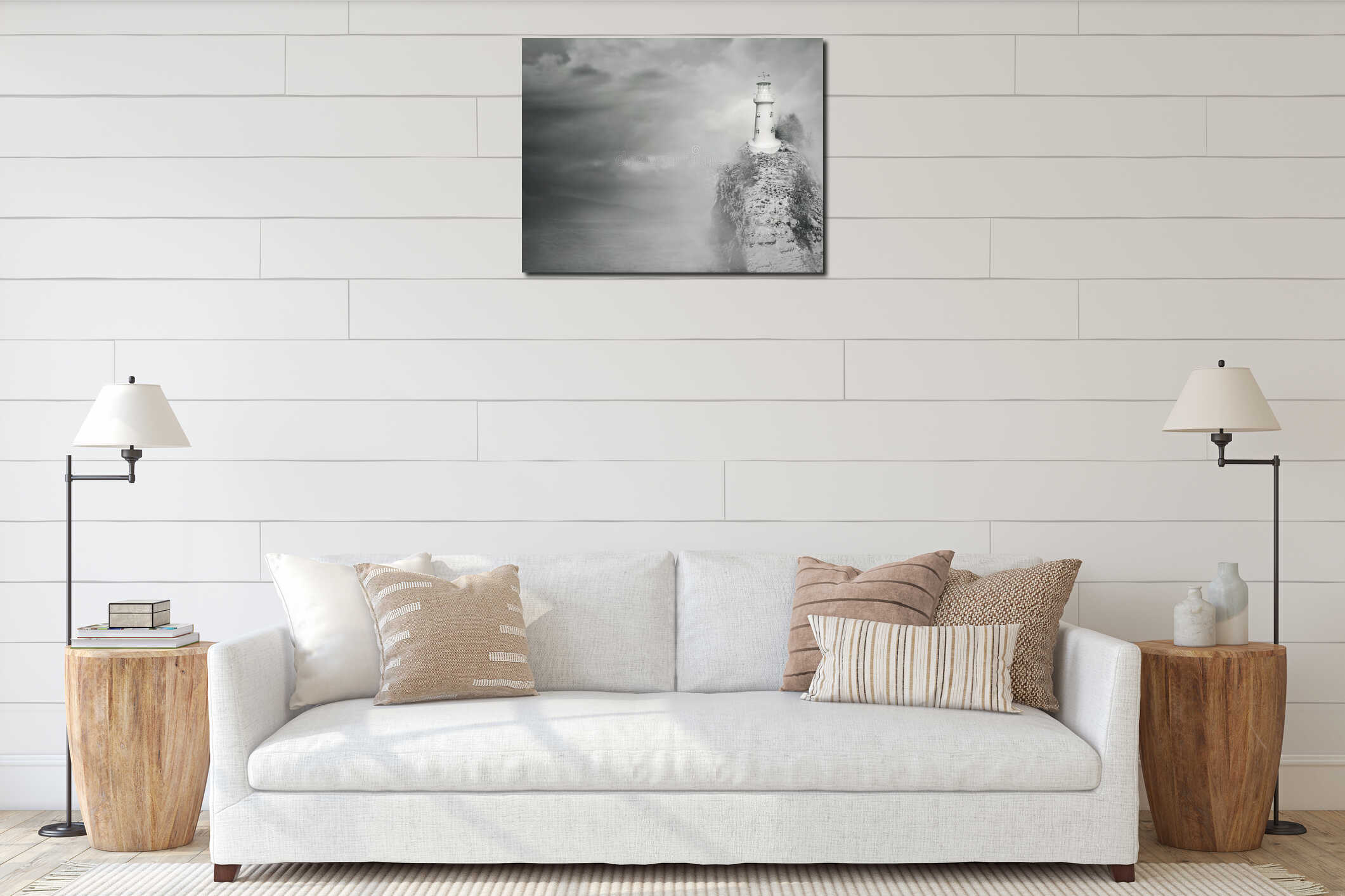 Canvas hanging interior mockup
