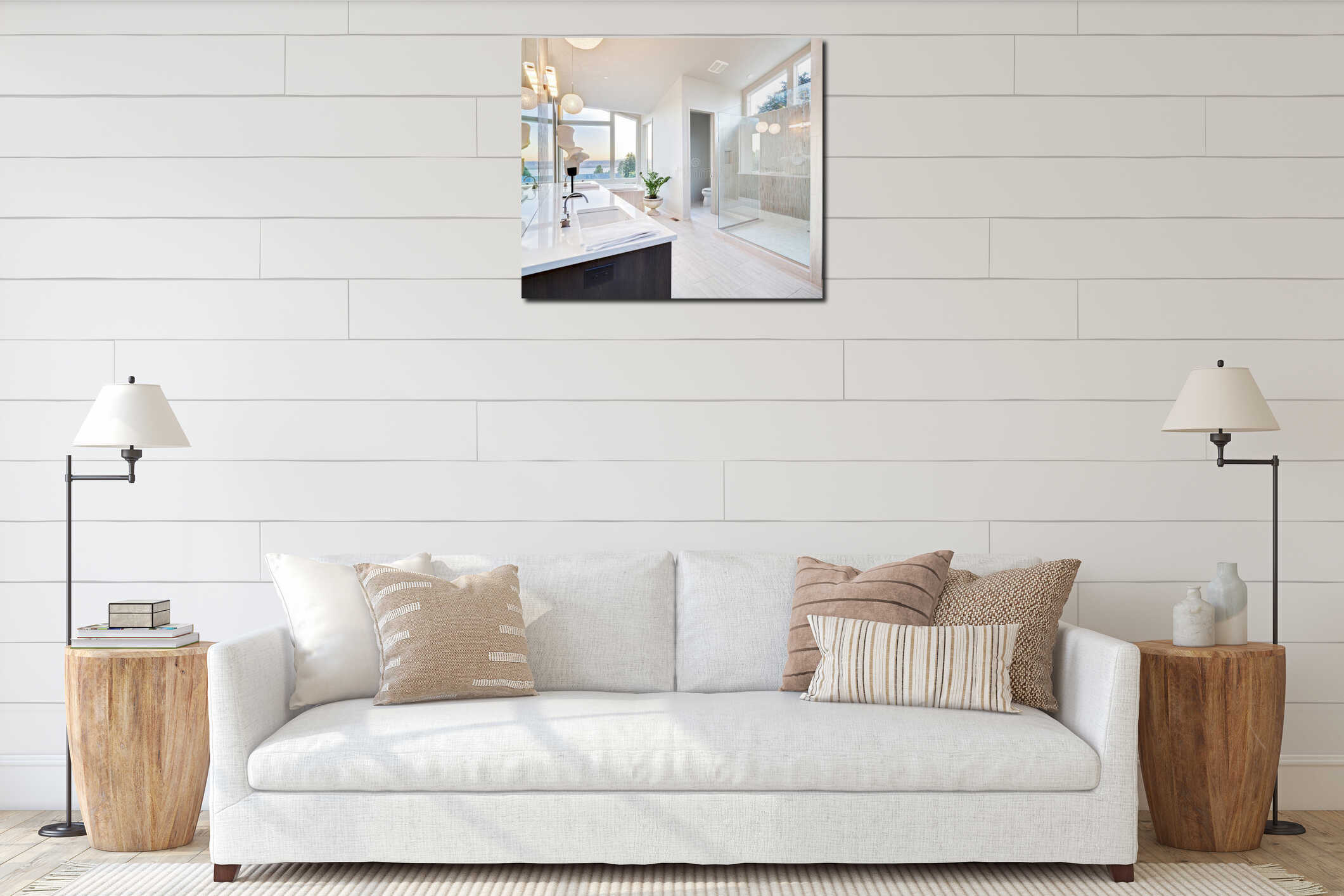 Canvas hanging interior mockup