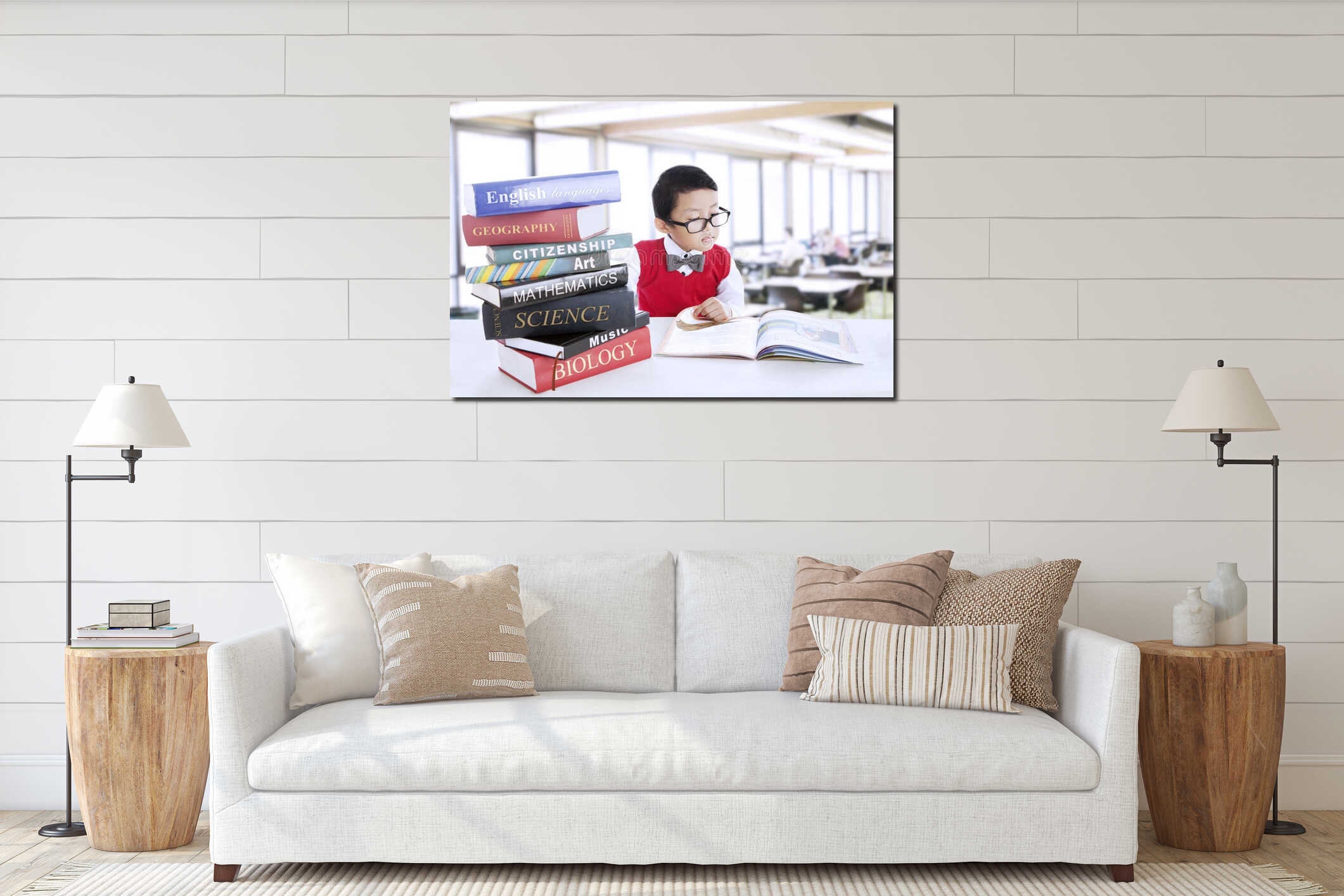 Canvas hanging interior mockup