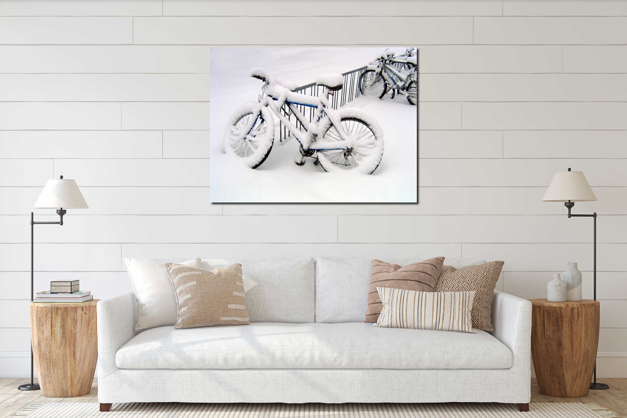 Canvas hanging interior mockup