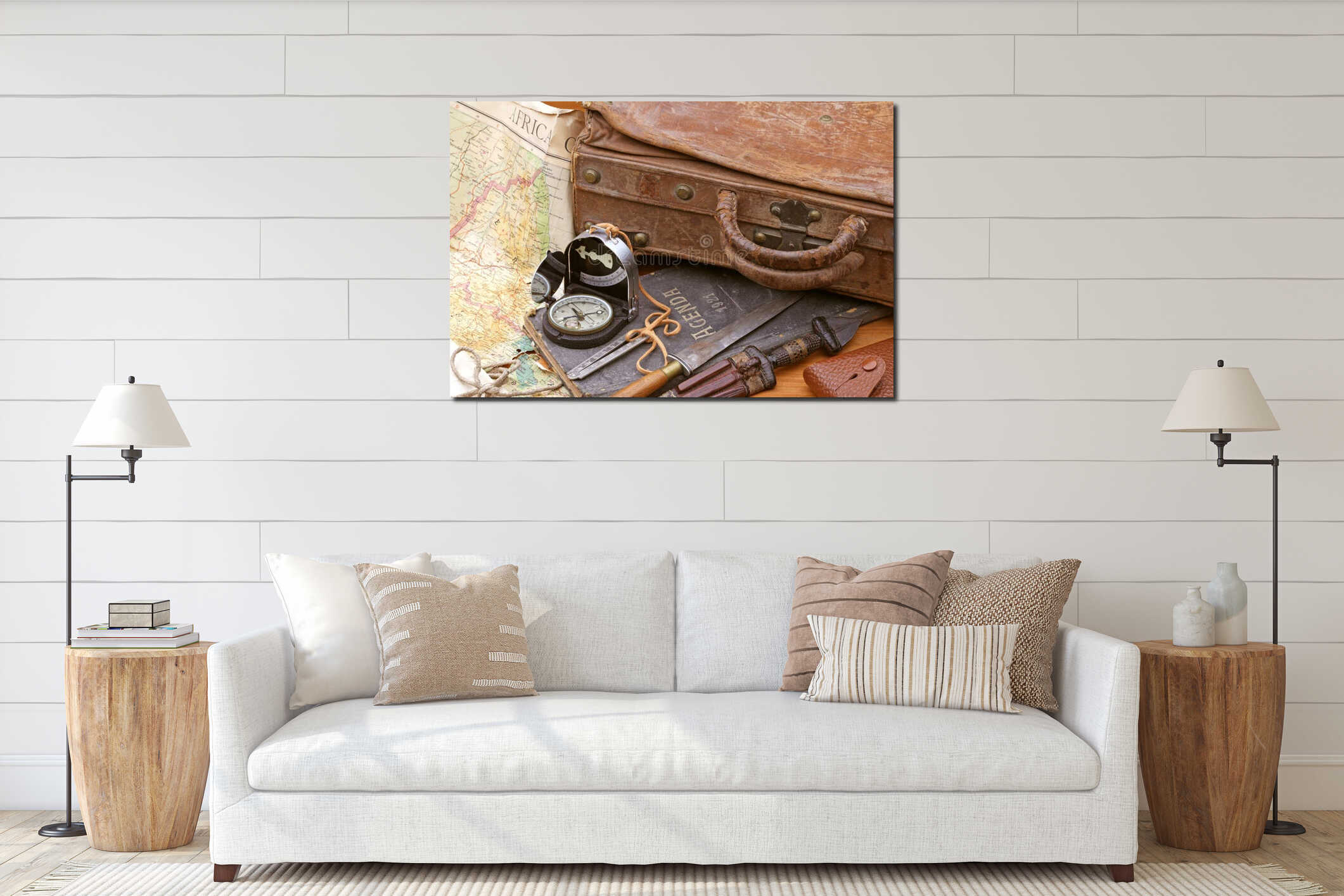 Canvas hanging interior mockup