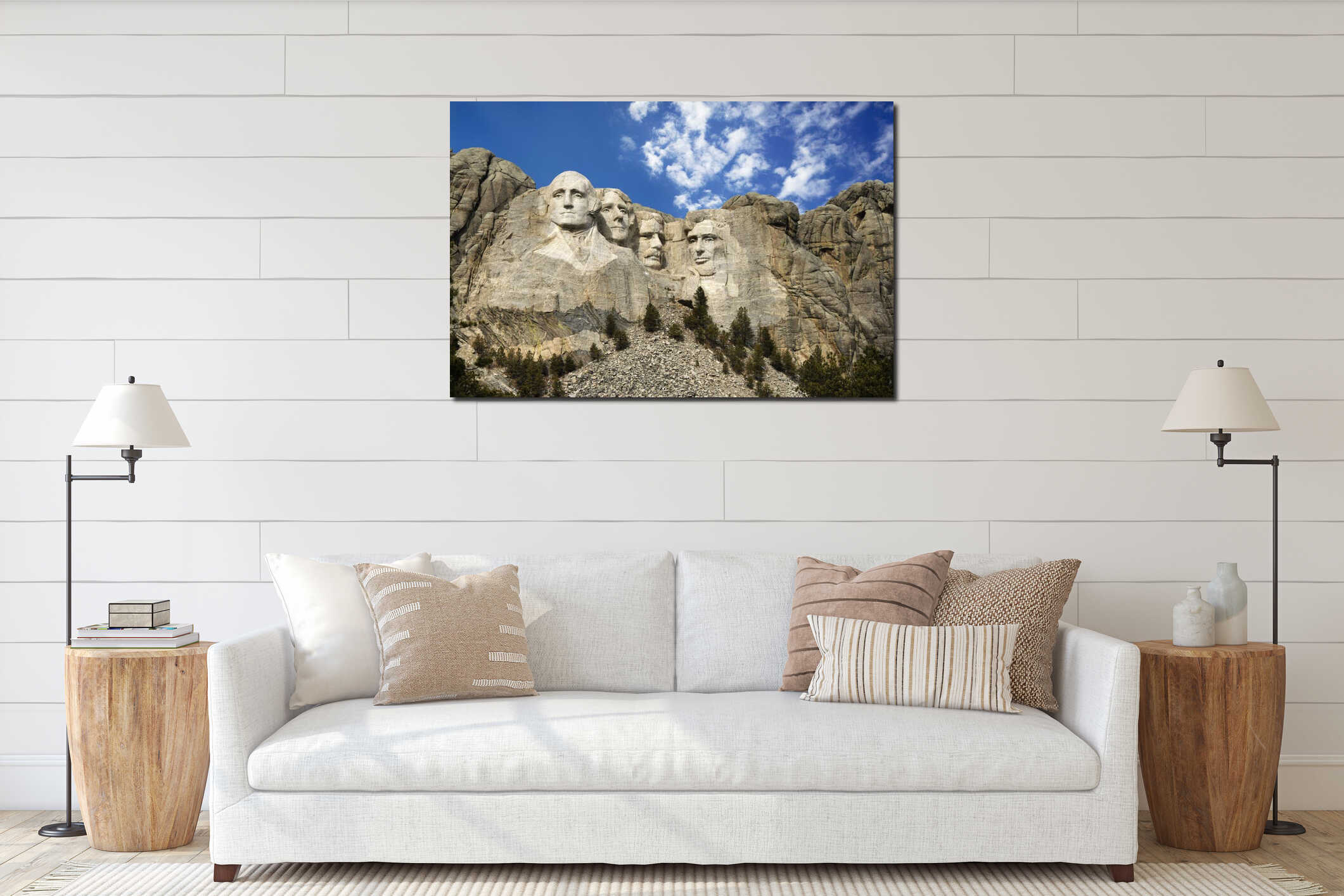 Canvas hanging interior mockup