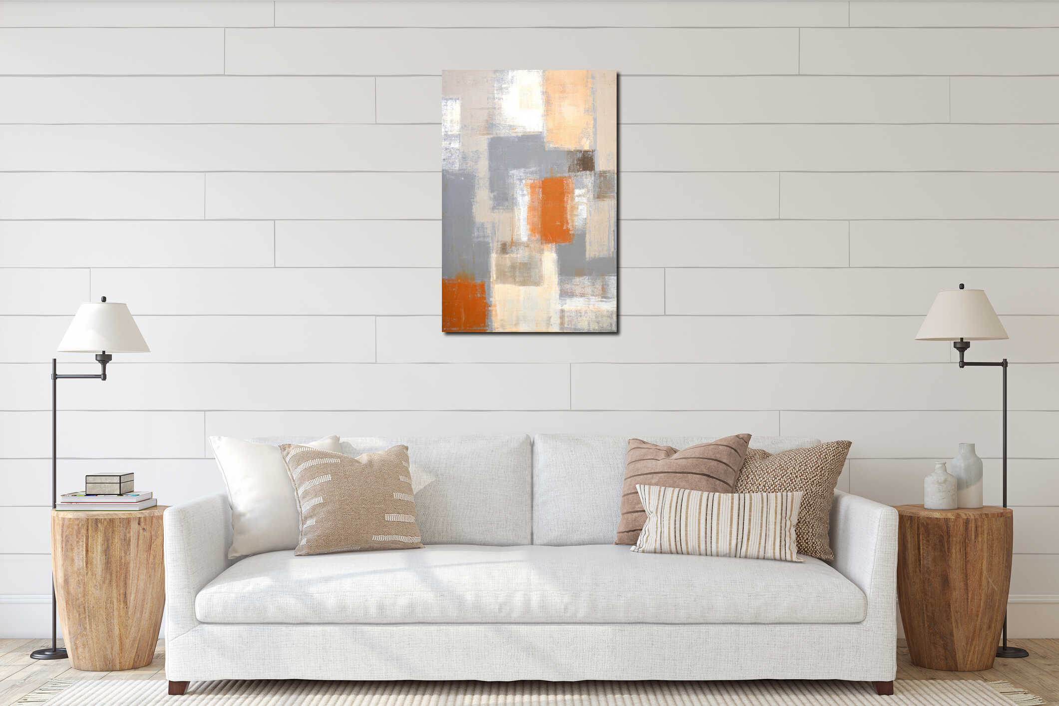 Canvas hanging interior mockup