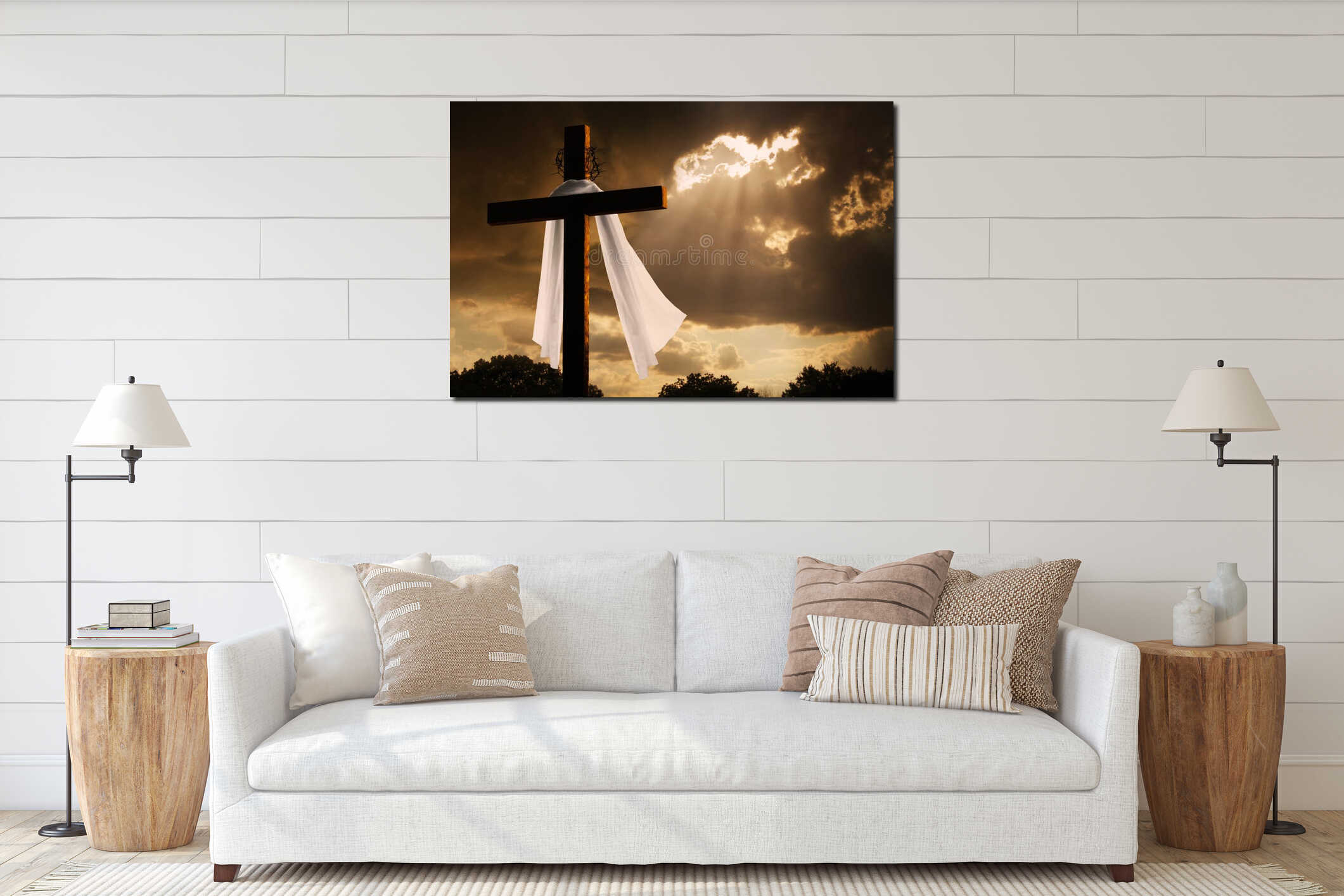 Canvas hanging interior mockup