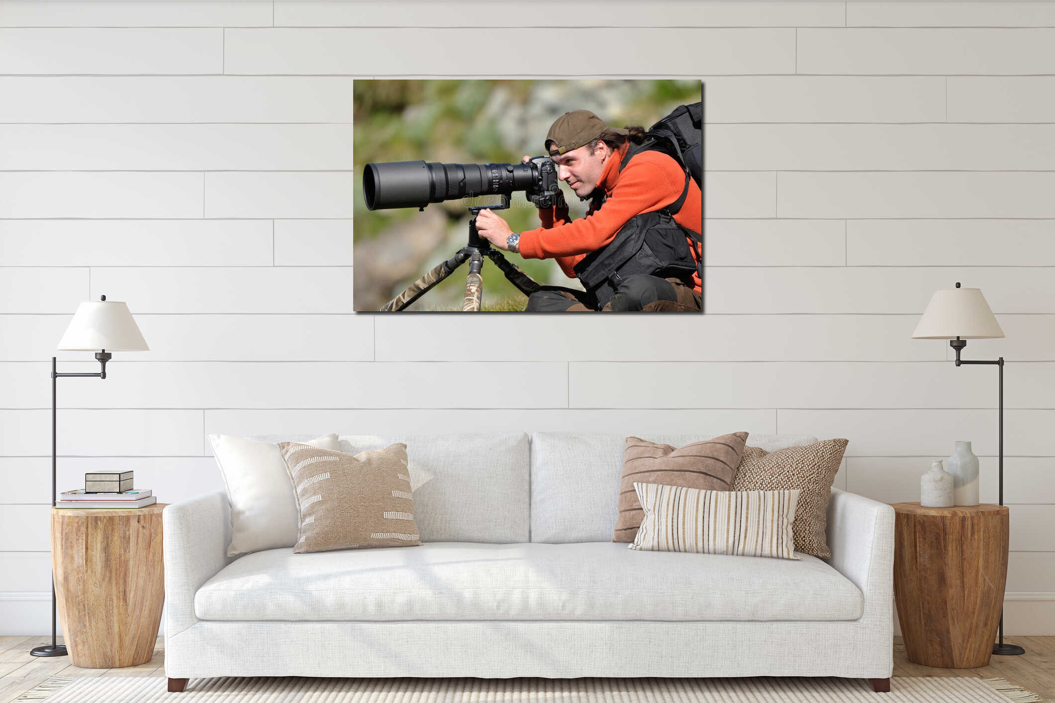 Canvas hanging interior mockup